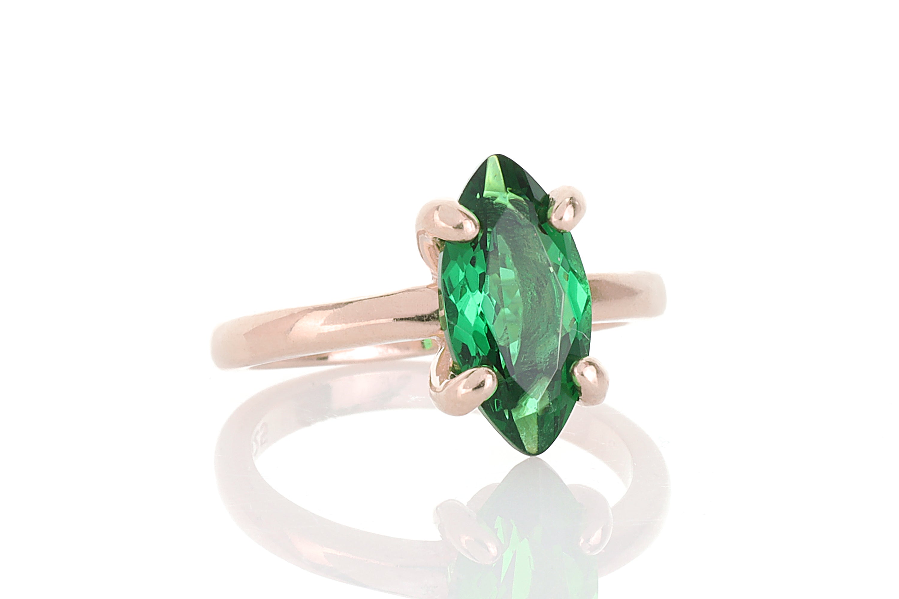 Chic Emerald Jewelry Sterling Silver Ring Rings Anemone Unique