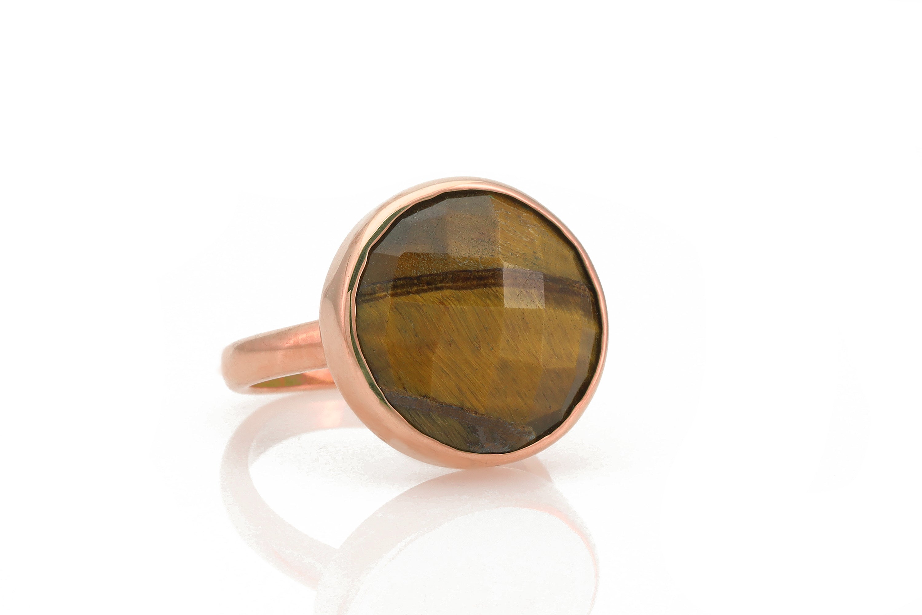 Tiger Eye Gold Statement Ring in 14k Gold Rings Anemone Limited