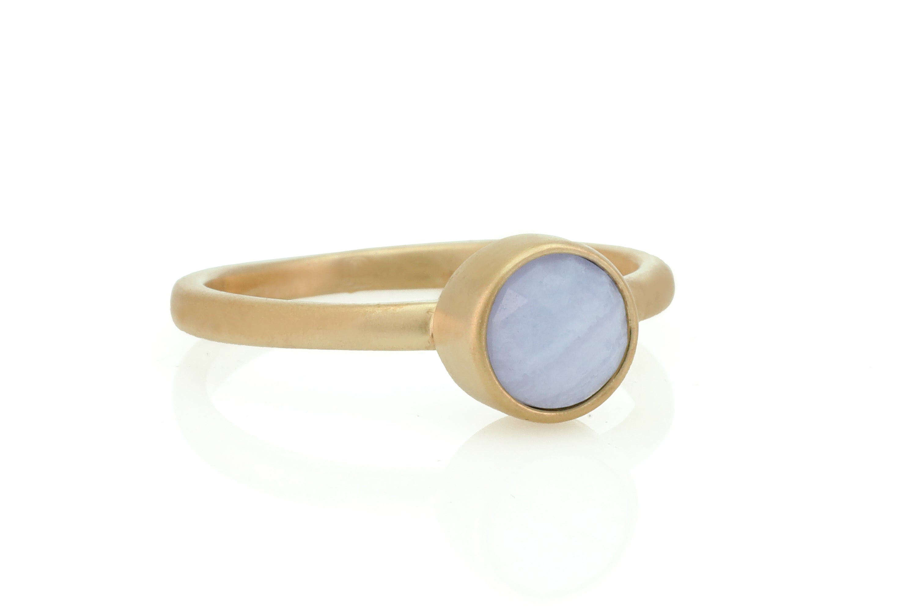 Handmade Blue Lace Agate Bezel Set Gold Ring Rings Anemone Limited