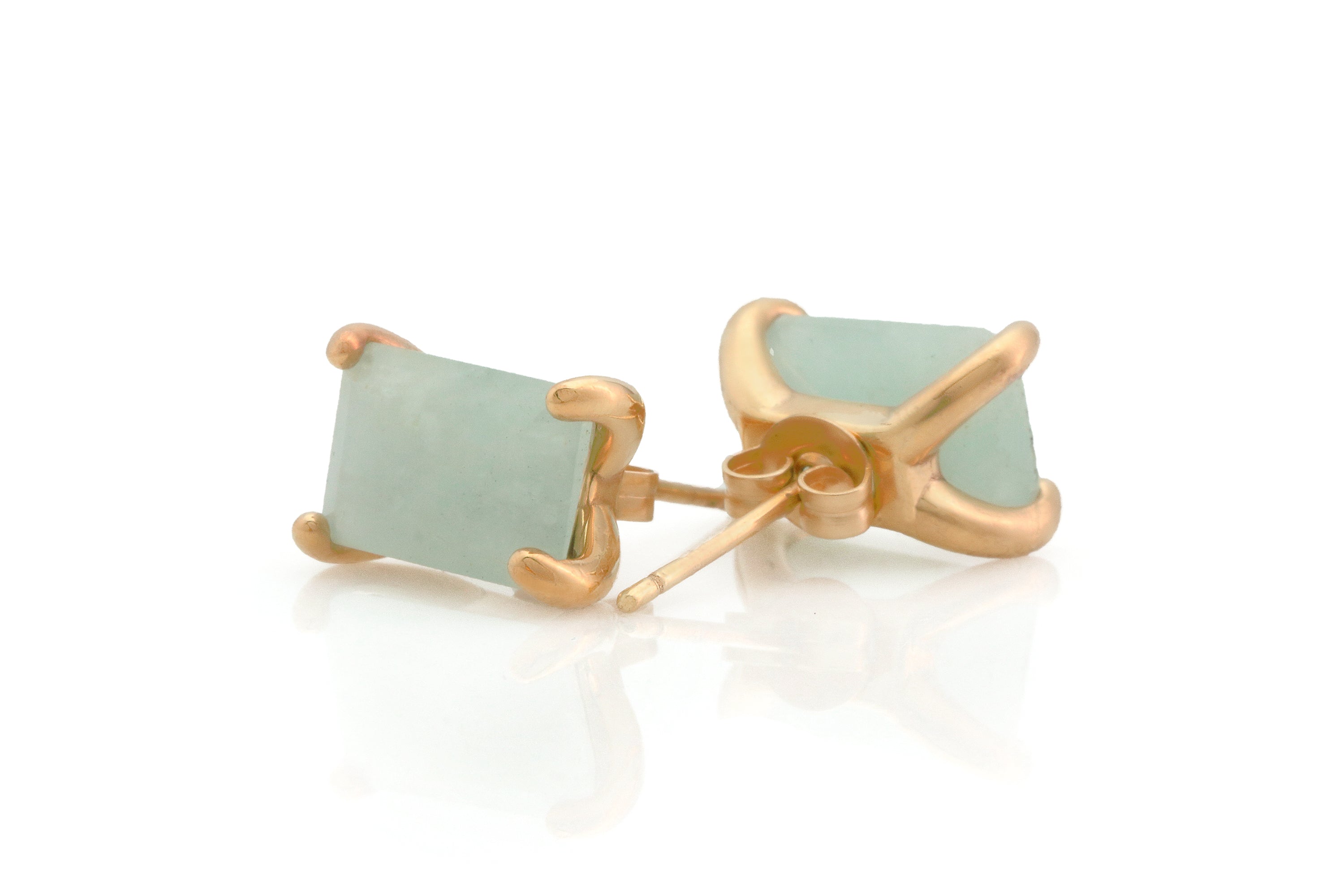 Aquamarine Stud Earrings in Gold Earrings Anemone Unique