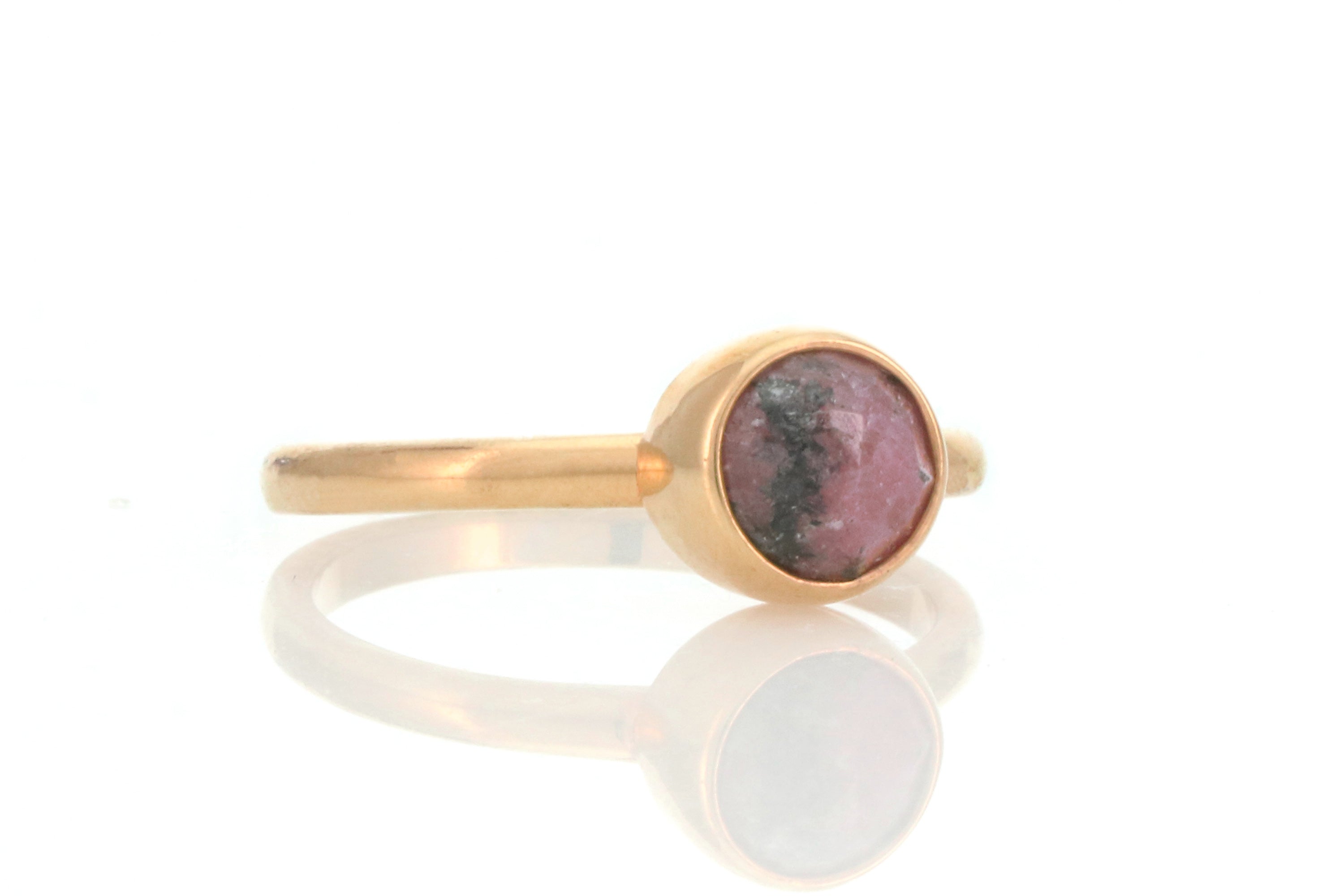 Gold Filled Pink Rhodonite Bezel Ring Rings Anemone Limited