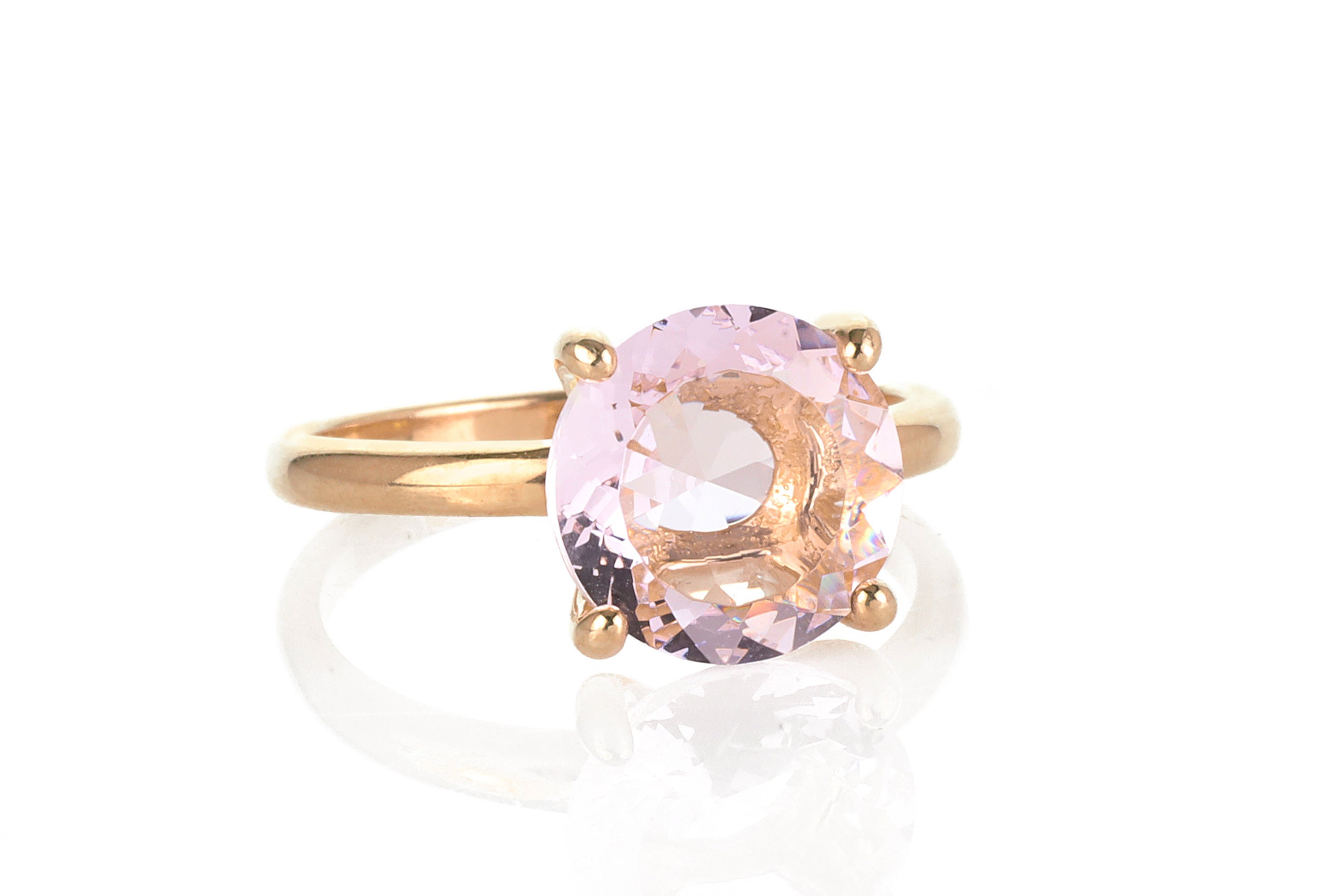 Unique Rose Quartz in 14k Gold Rings Anemone Unique