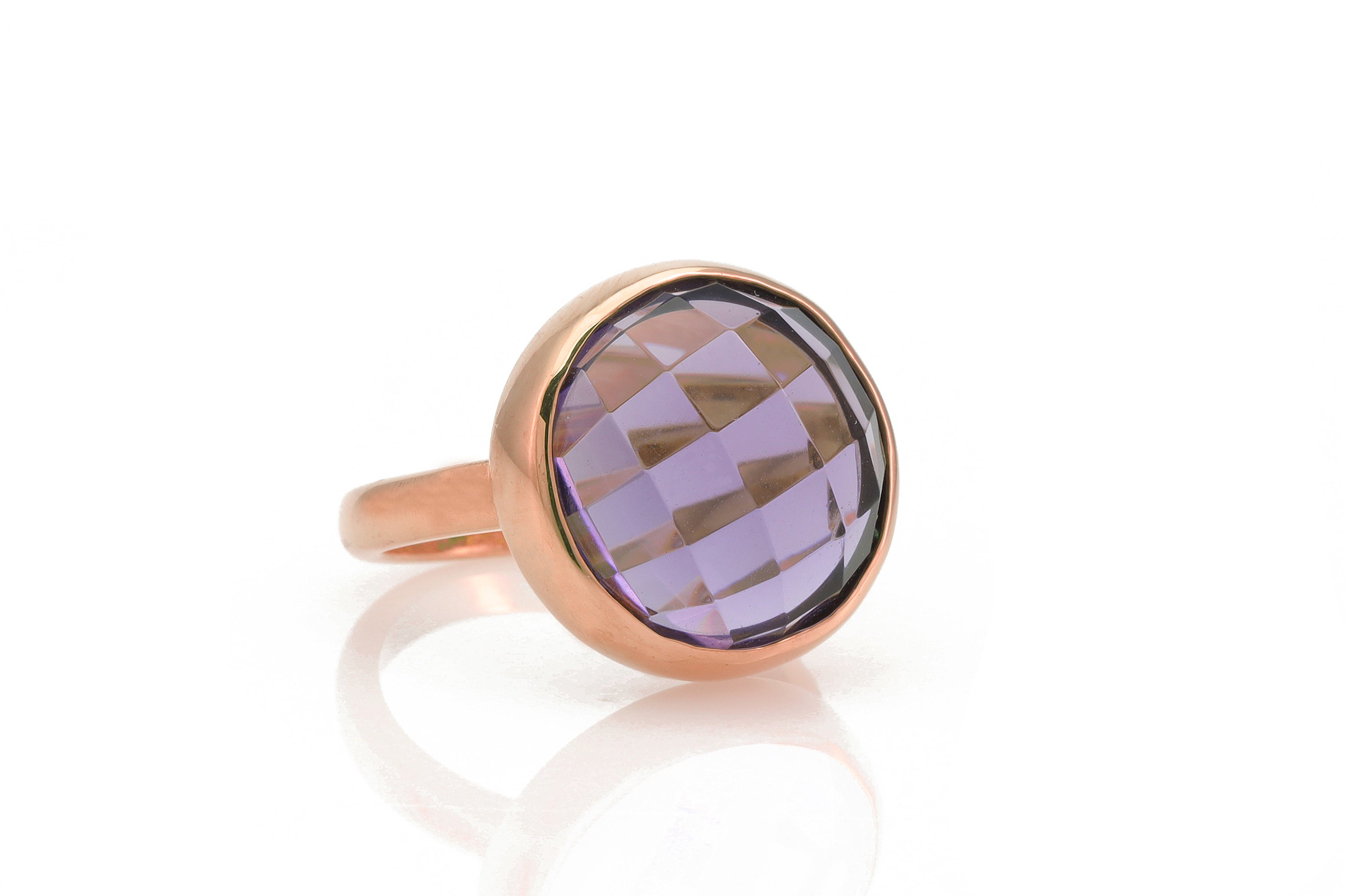 Large Bezel Set Amethyst Statement Gold Ring Rings Anemone Limited