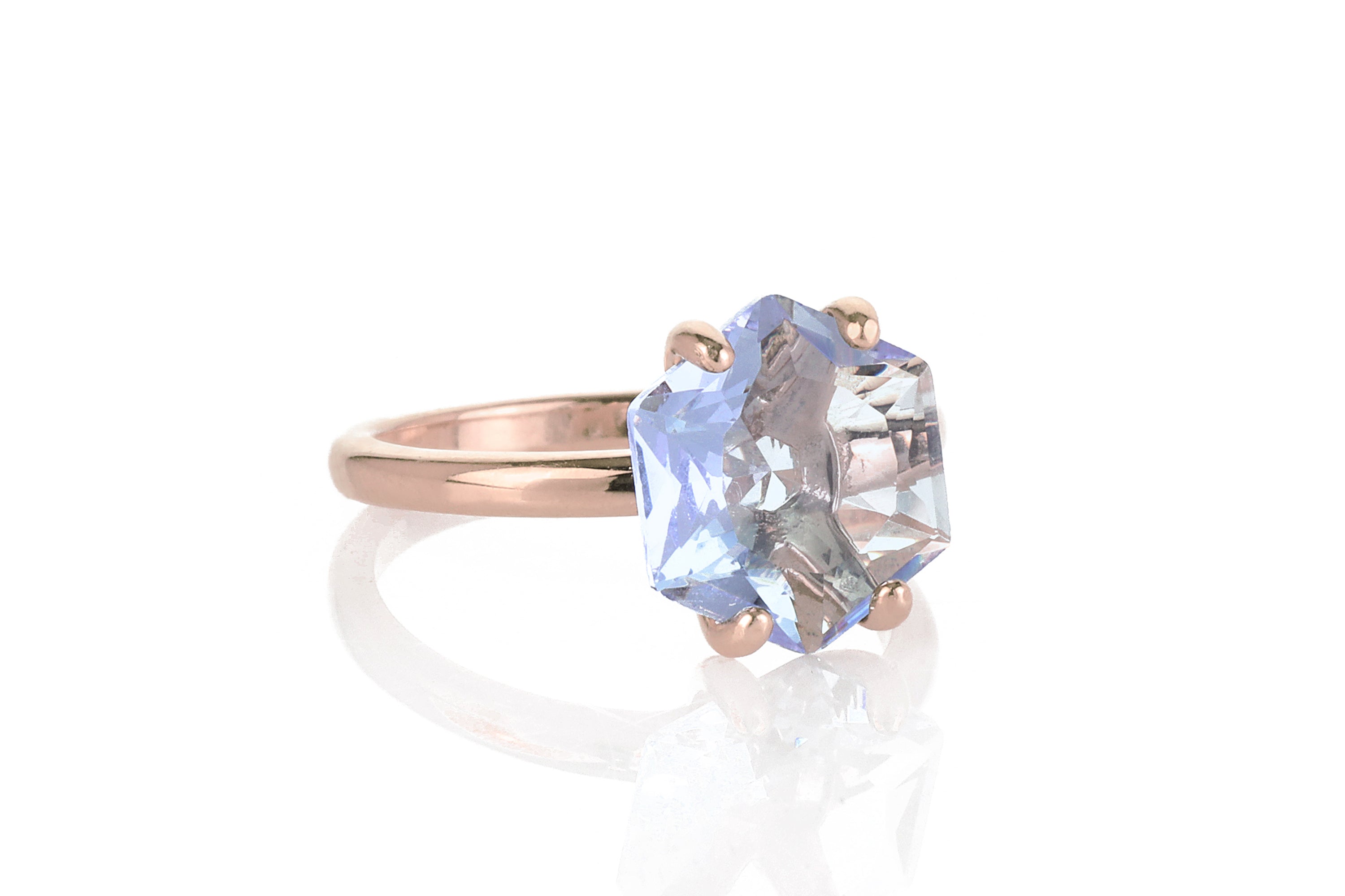 Hexagon Cut Tanzanite in 14K Gold Filled Ring Rings Anemone Unique