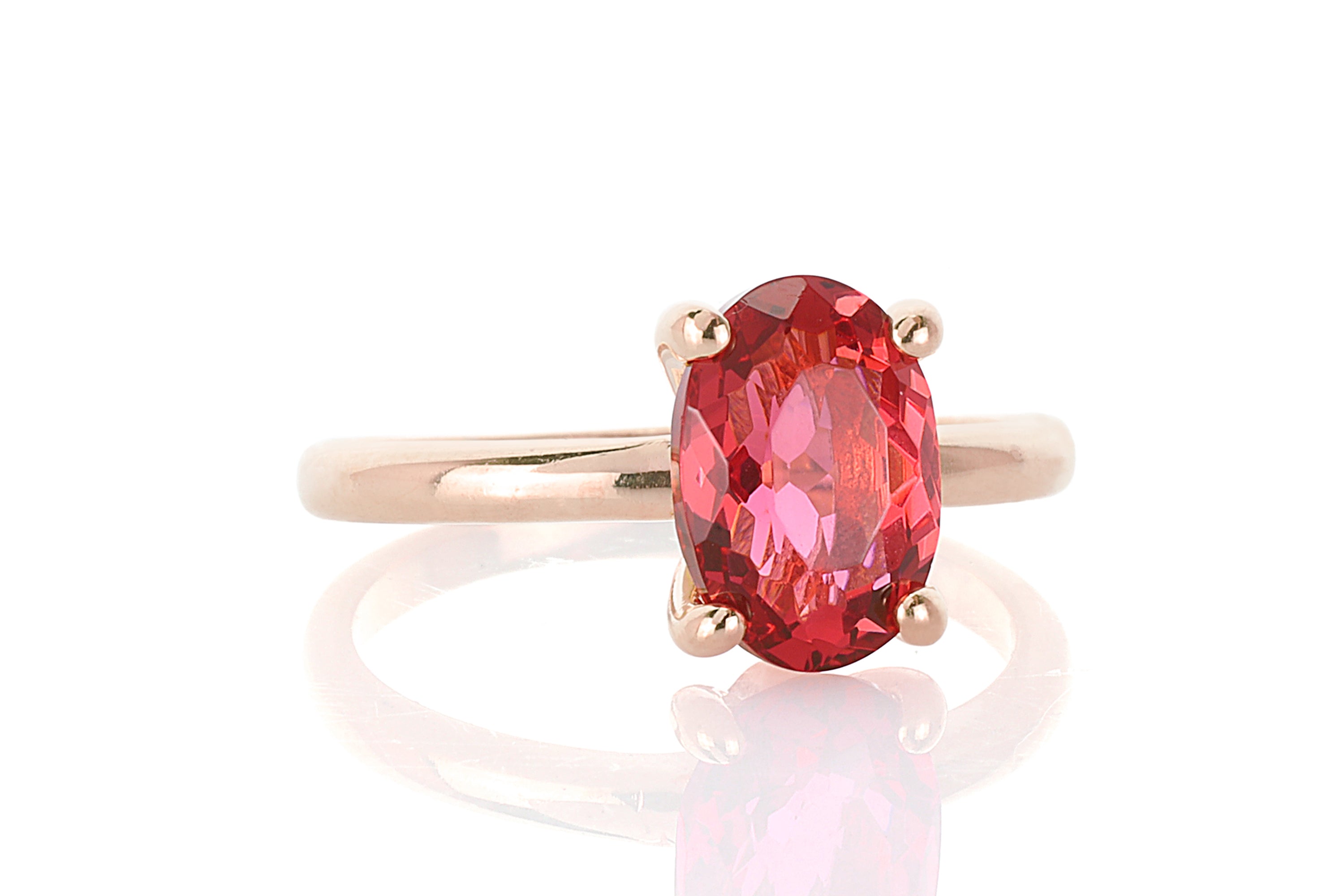Pink Tourmaline Solitaire Ring in Silver Rings Anemone Unique