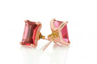 Tourmaline Rectangle Gold Stud Earrings Earrings Anemone Unique