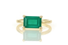Rectangular Green Onyx Ring in Gold Rings Anemone Unique