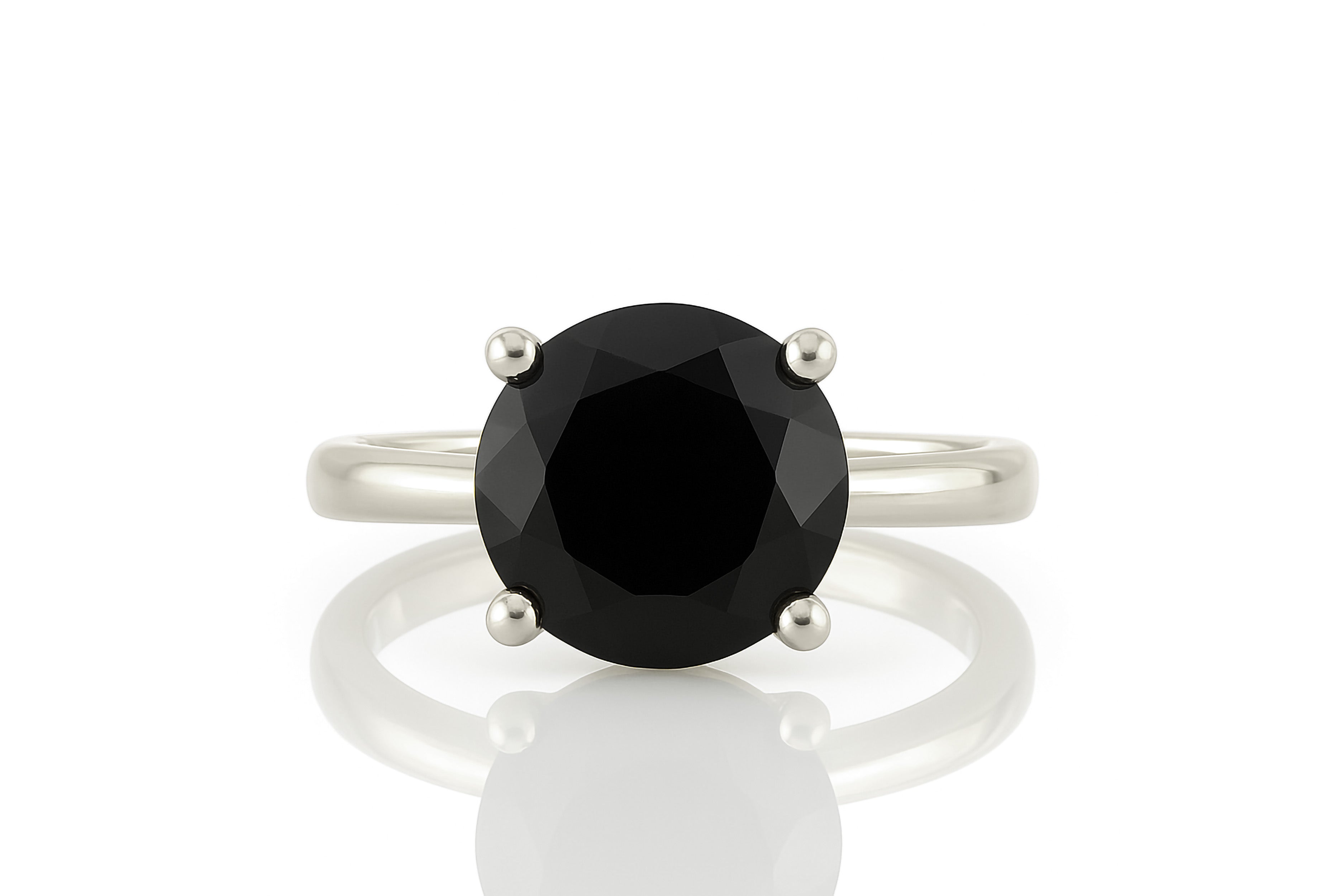 925 Sterling Silver Onyx Ring for Women Rings Anemone Unique