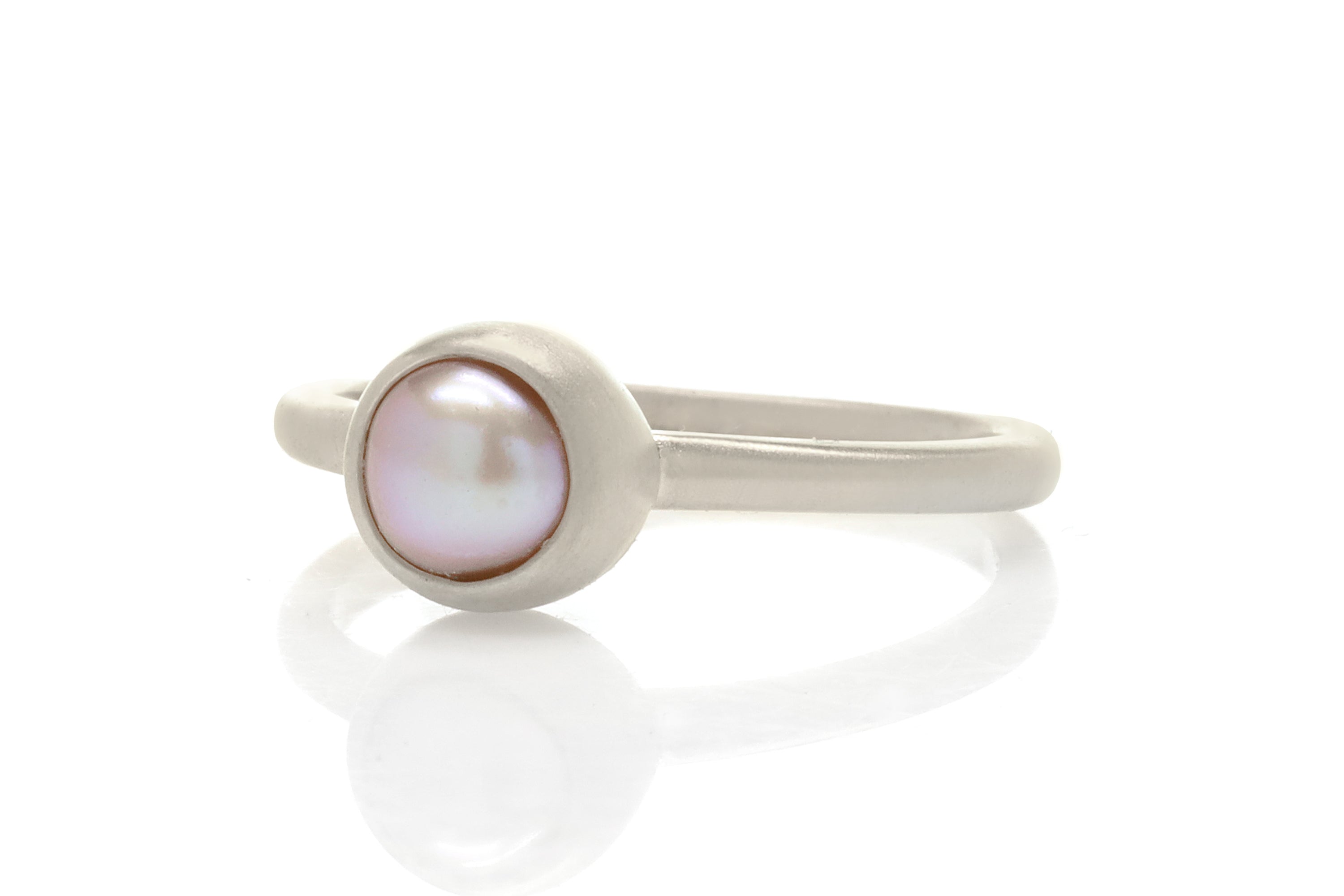 Pink Freshwater Pearl Gold Bezel Ring Rings Anemone Limited