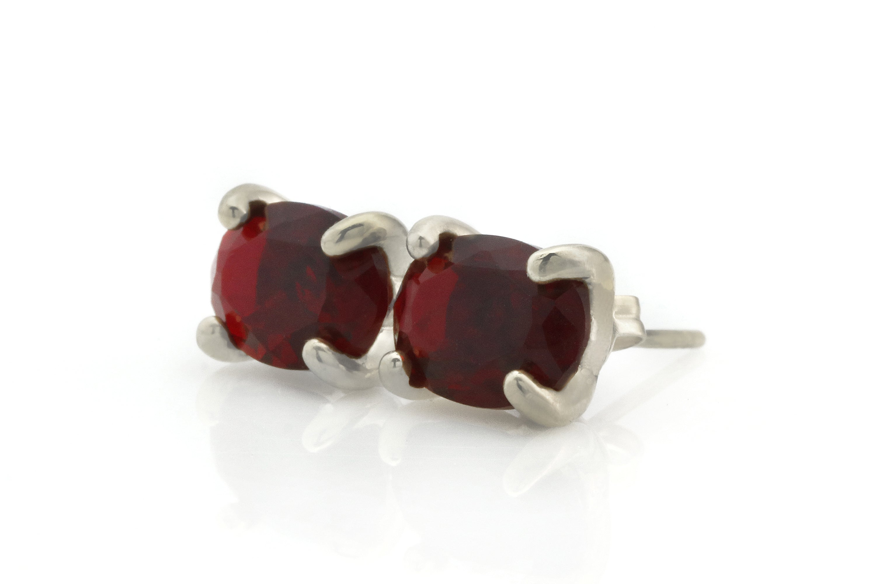 Simple Garnet Gold Stud Earrings Earrings Anemone Unique