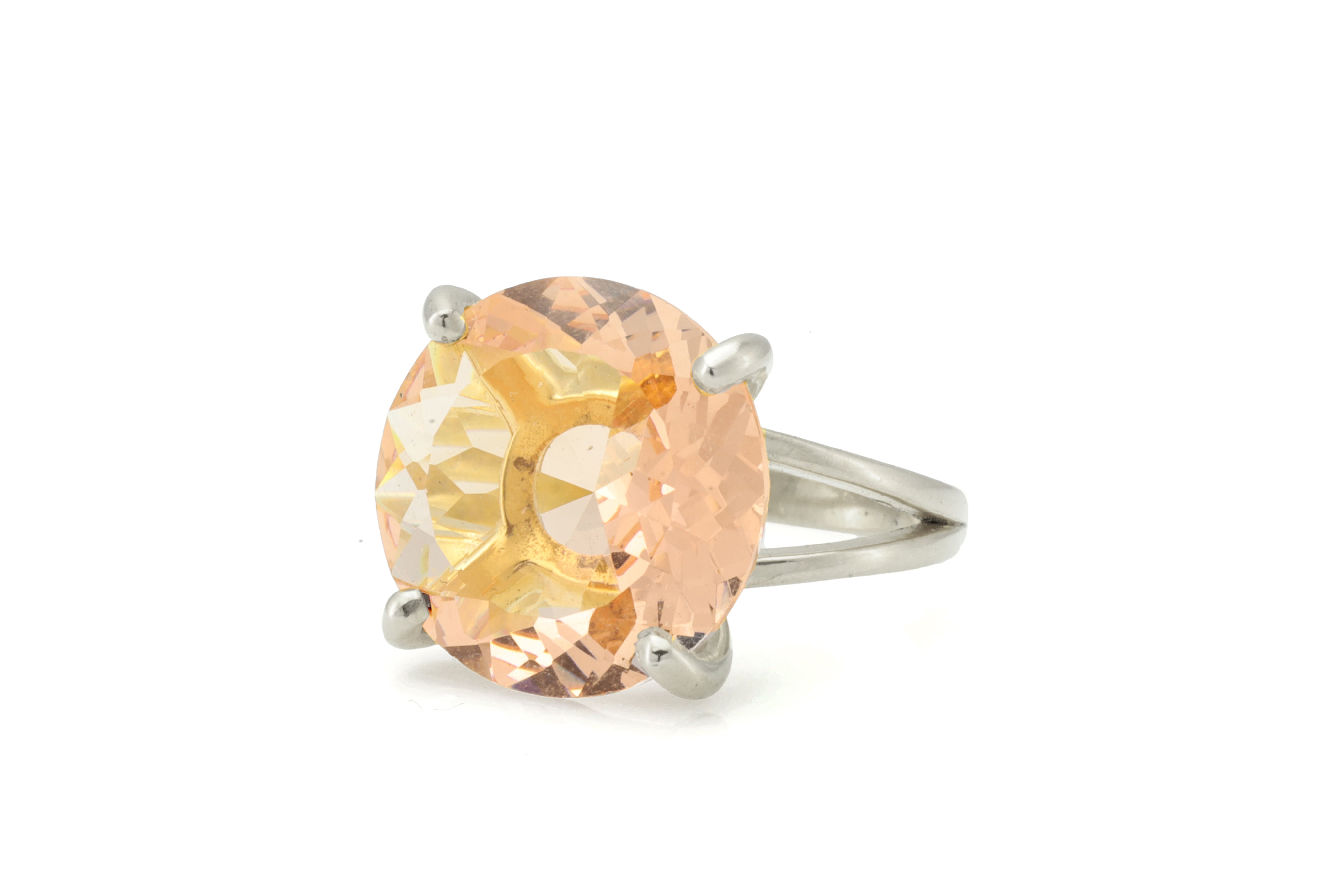 Gold Cocktail Morganite Double Band Ring Rings Anemone Jewelry