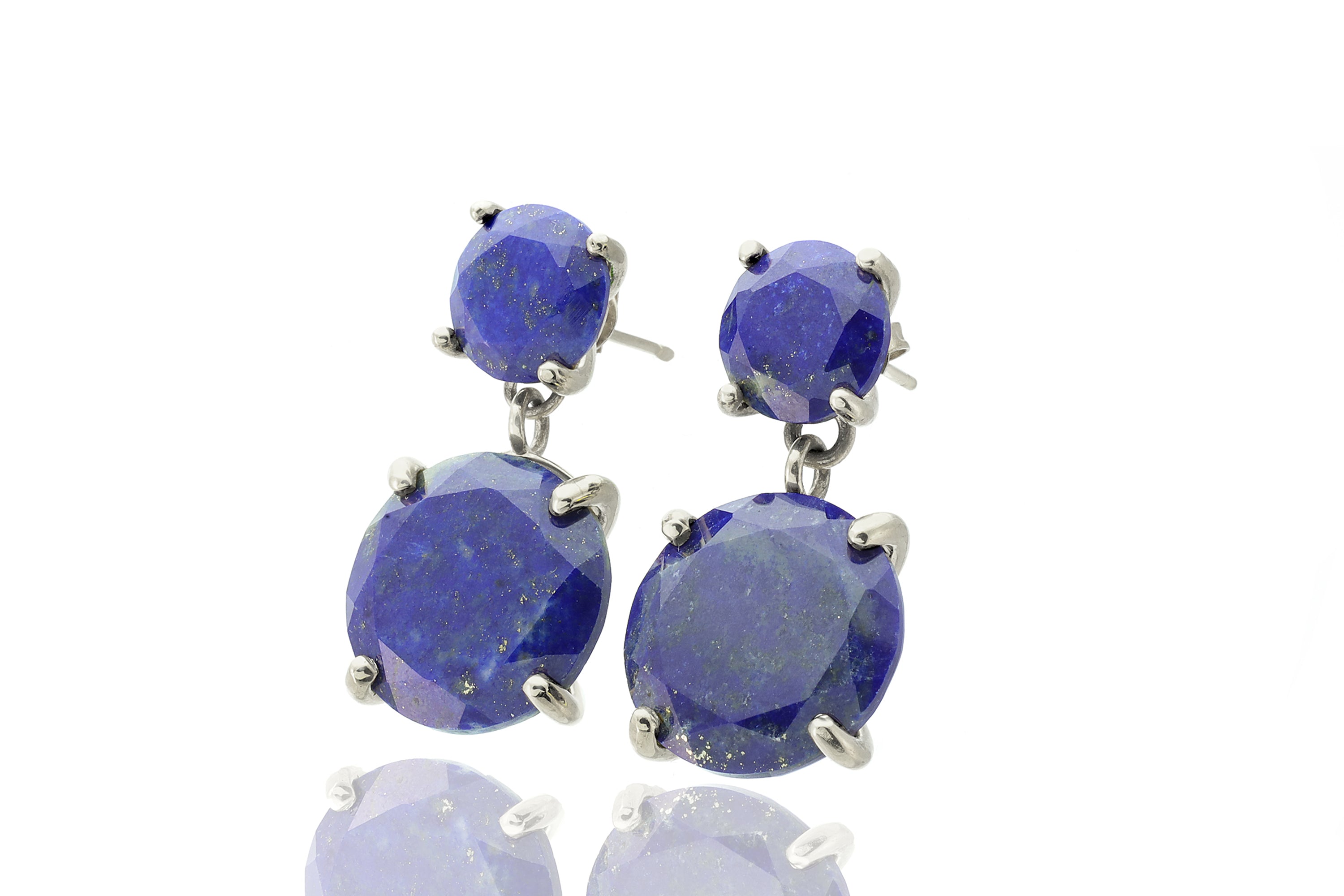 Multi Stone Lapis Lazuli 14k Gold Earrings Earrings Anemone Jewelry