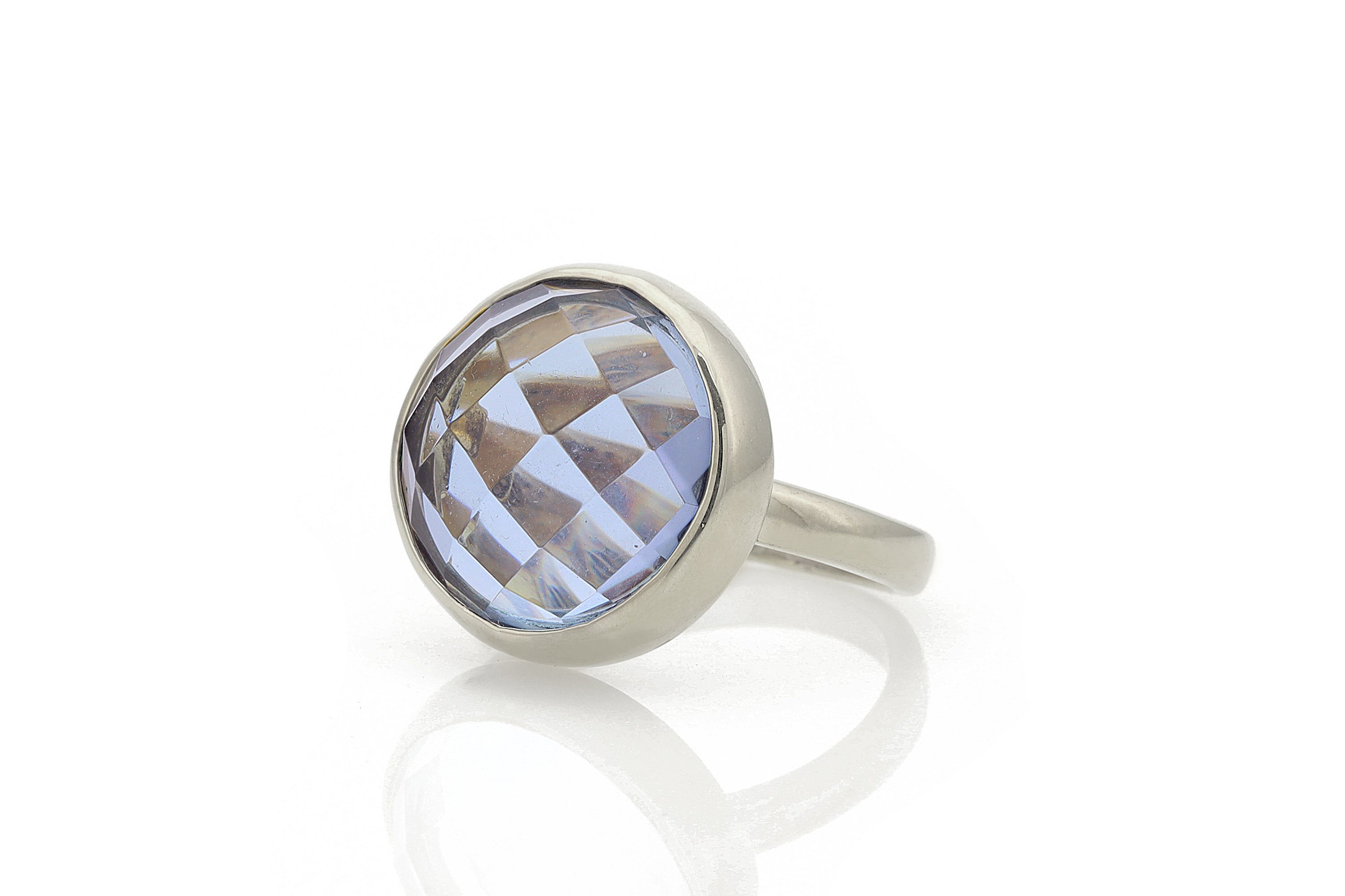 Tanzanite Gemstone Bezel Set Round Gold Filled Ring Rings Anemone Limited