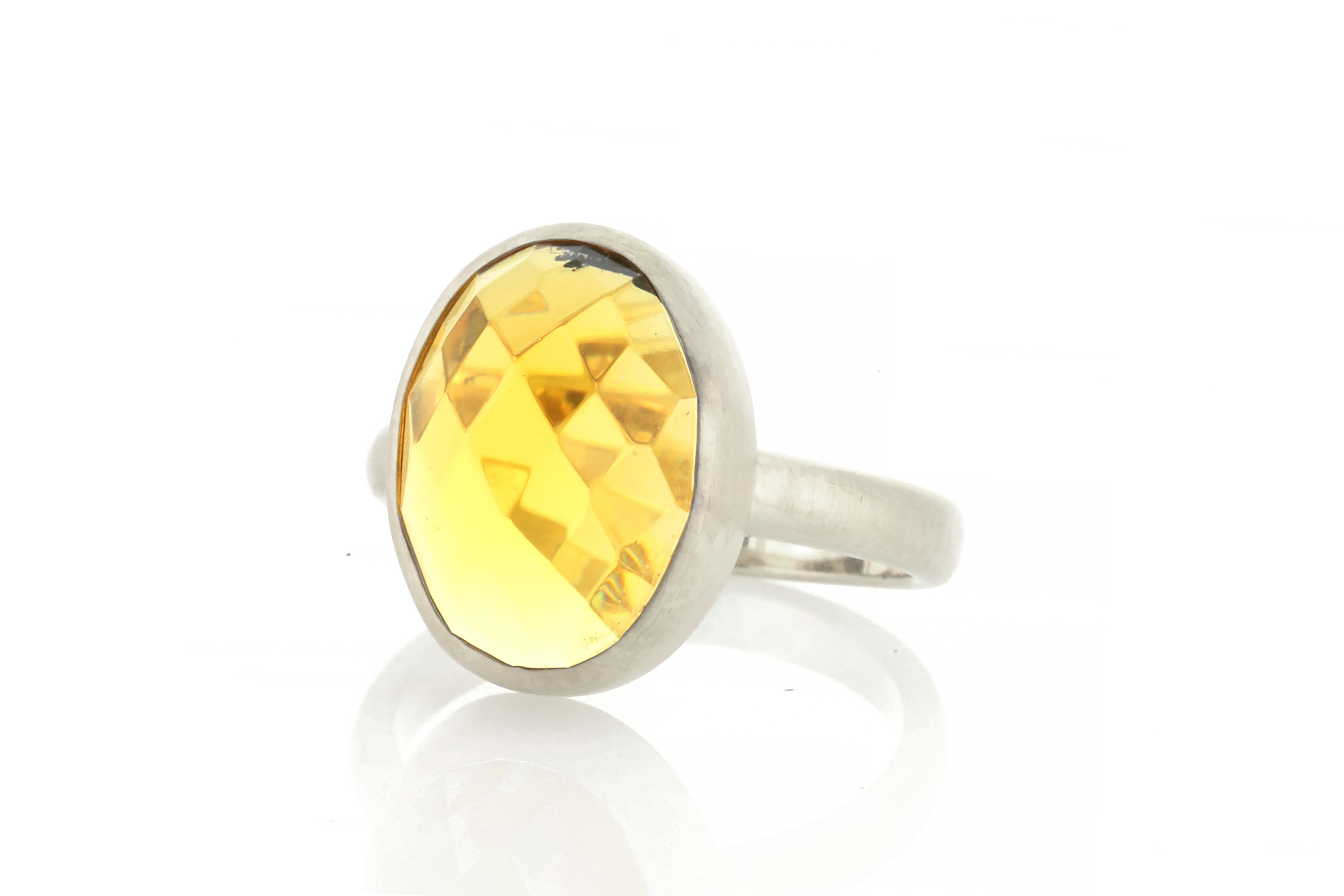 925 Sterling Silver Citrine Oval Gemstone Ring Rings Anemone Limited