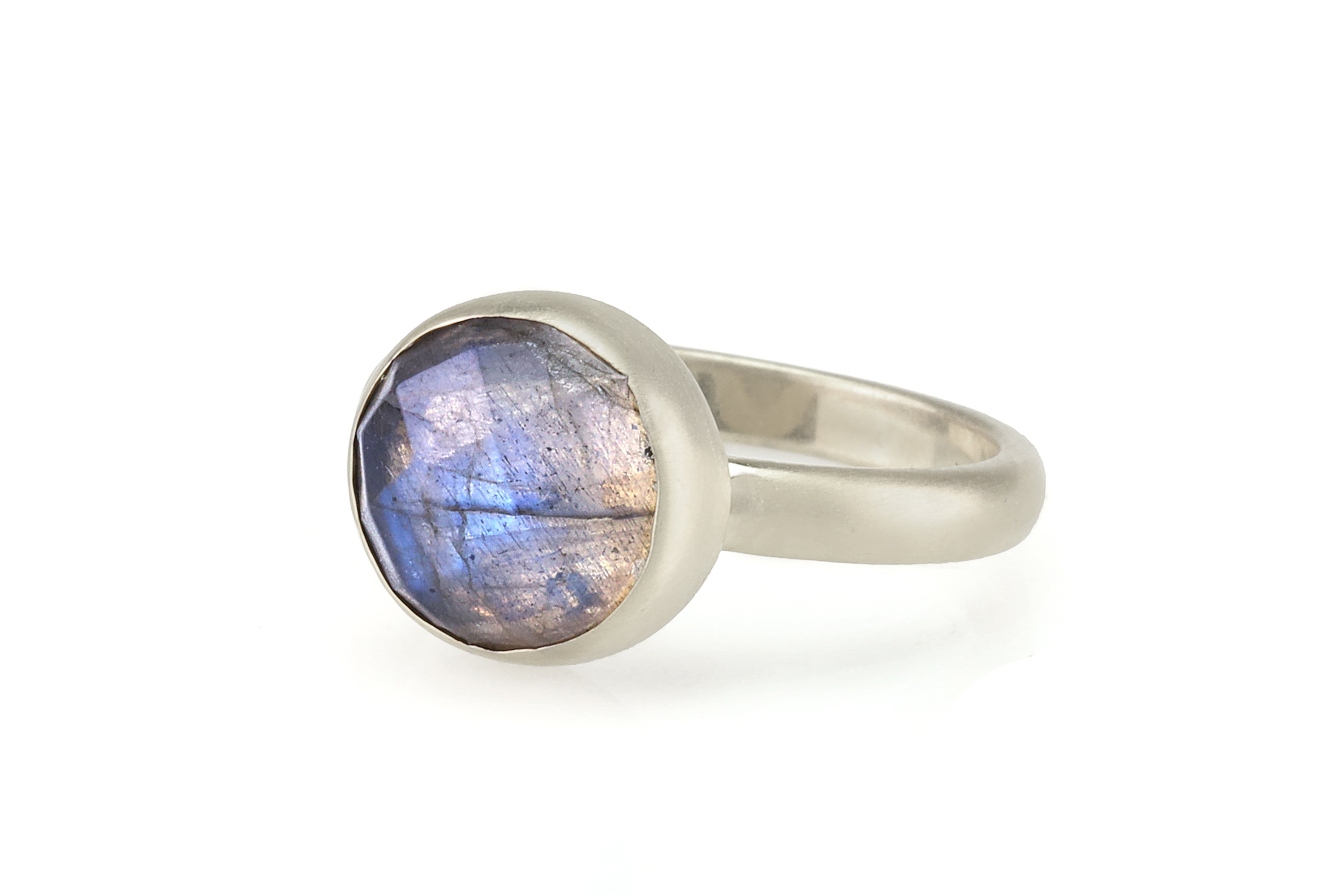 Round Faceted Labradorite Gold Ring Rings Anemone Limited