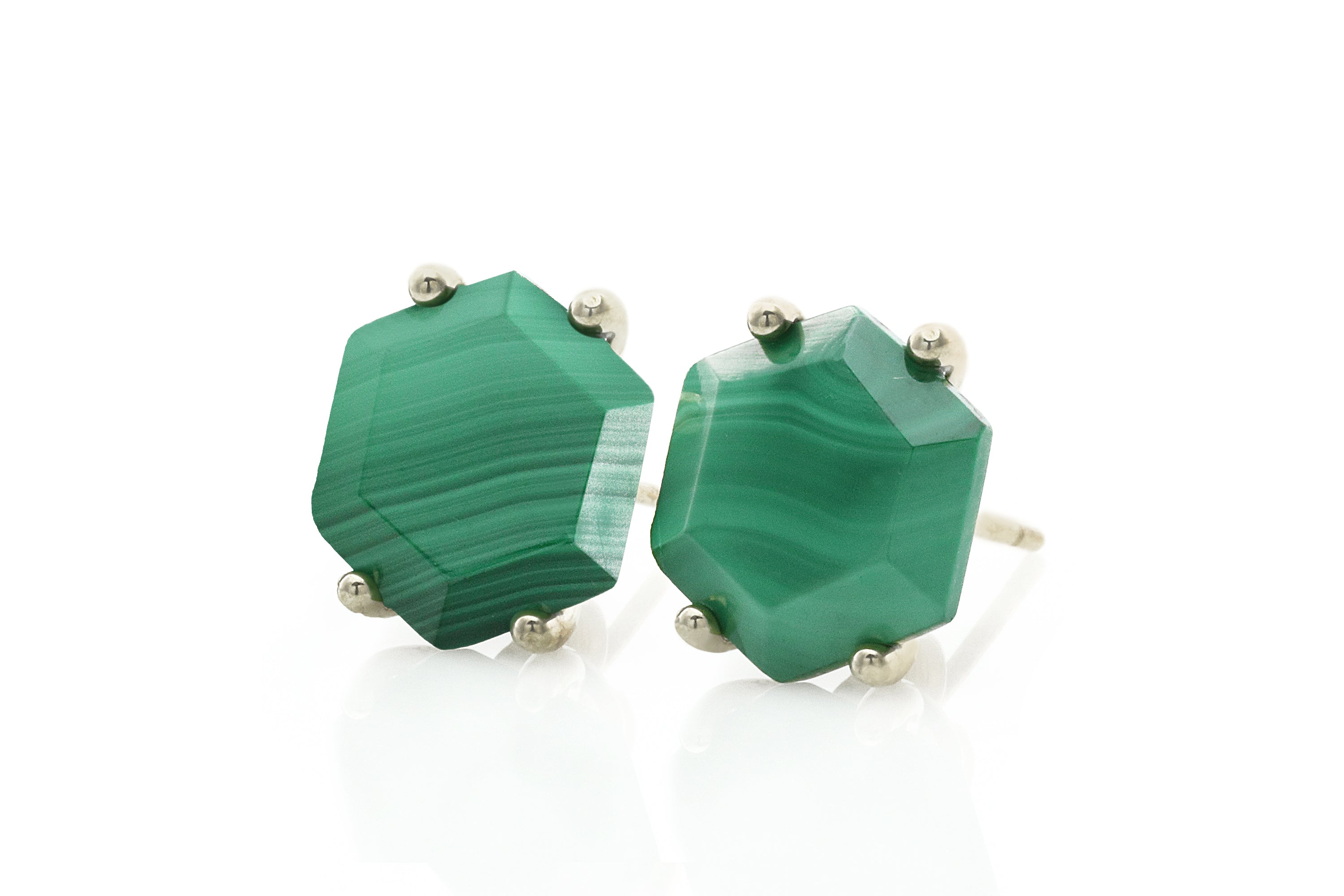 Hexagon Malachite Gold Filled Earrings Earrings Anemone Unique