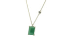 Rectangle Green Aventurine Pendant Necklace with Cubic Zirconia necklaces Anemone Jewelry