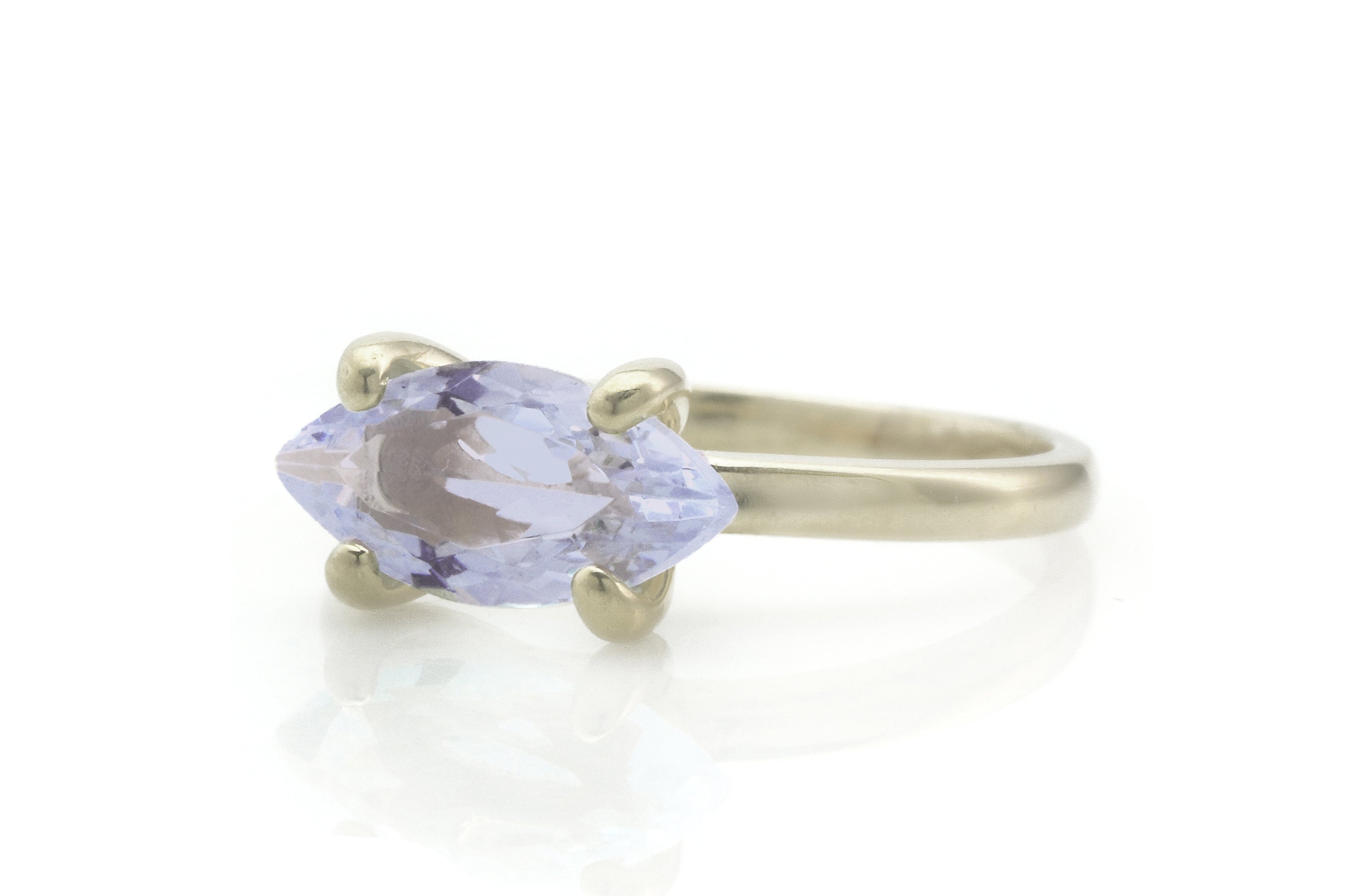 Gold Tanzanite Marquise Cut Solitaire Gemstone Ring Rings Anemone Unique