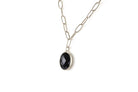Rectangle Link Chain Necklace with Black Onyx Oval Pendant necklaces Anemone Limited