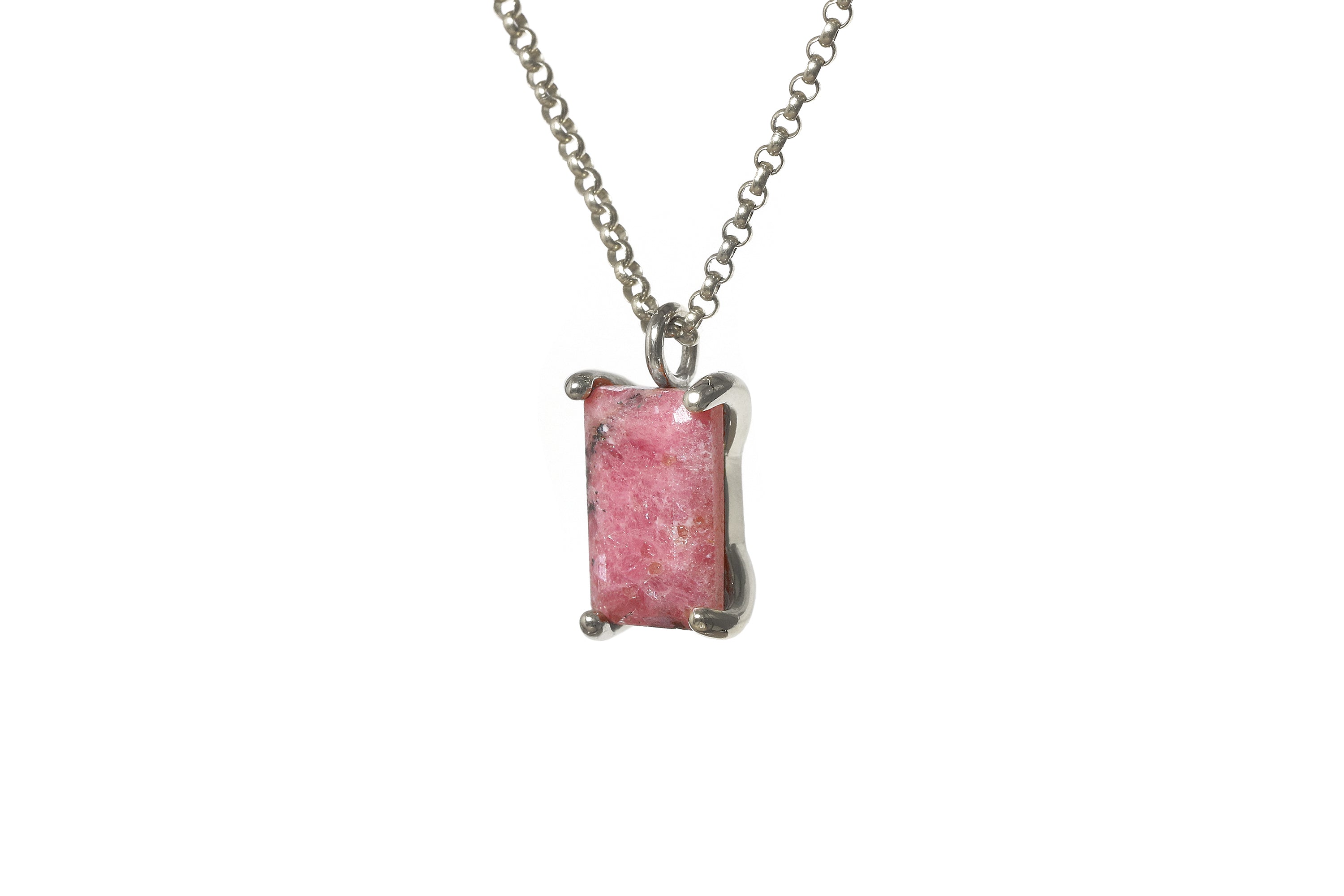 Amazing Rhodonite Crystal Necklace in Gold necklaces Anemone Unique