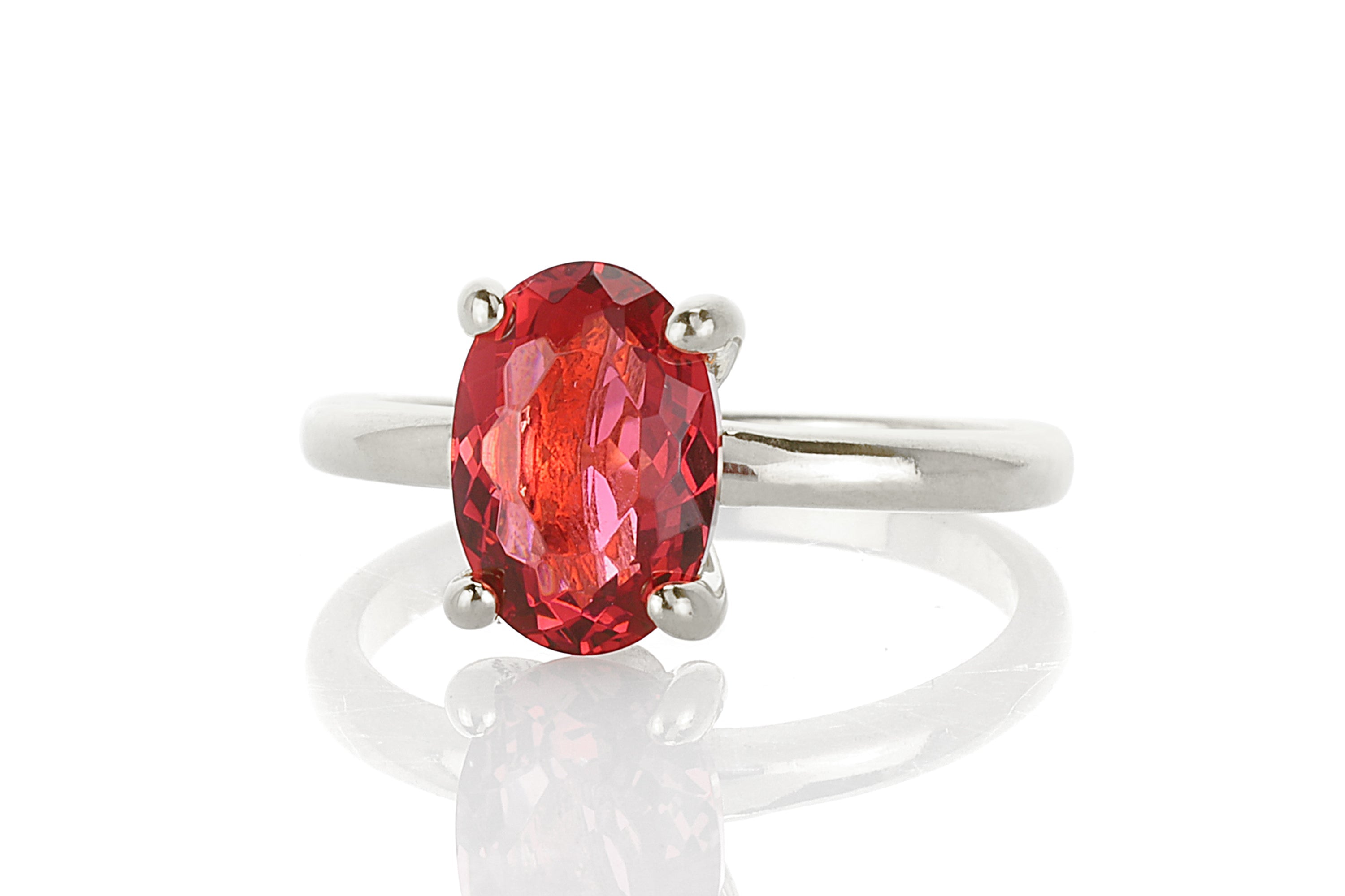 Pink Tourmaline Solitaire Ring in Silver Rings Anemone Unique