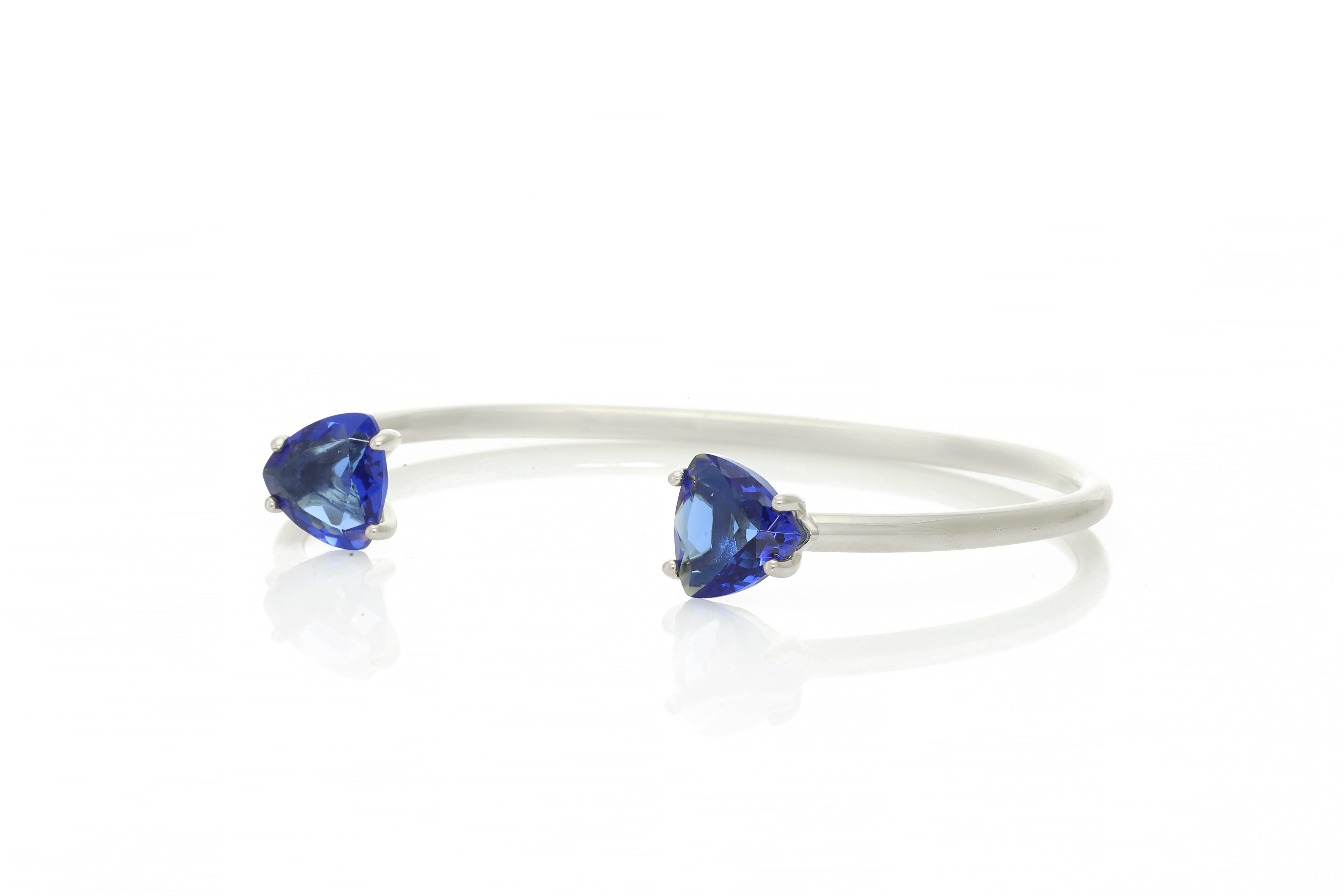 Two Stone Open Sapphire Bracelet in Gold Bracelets Anemone Unique