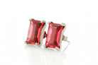 Tourmaline Rectangle Gold Stud Earrings Earrings Anemone Unique