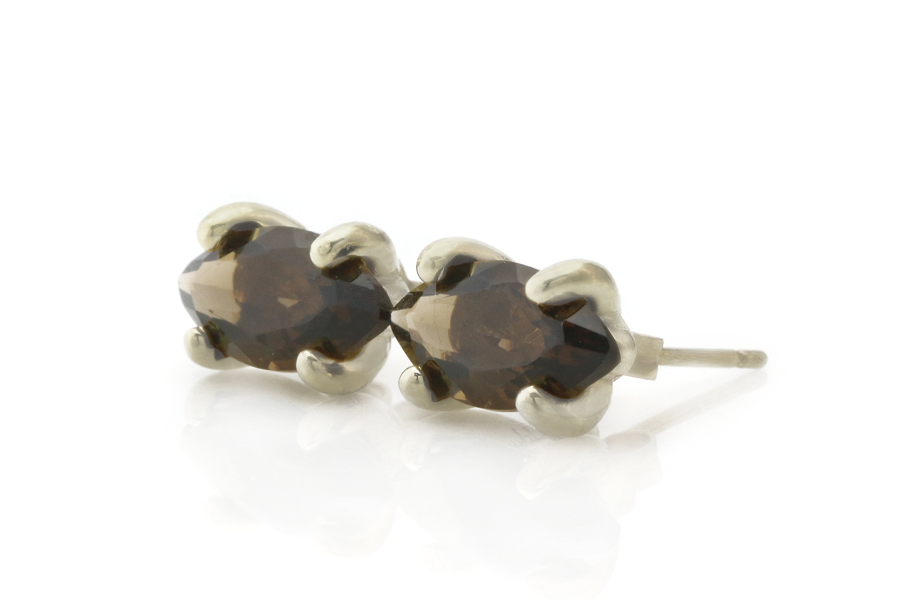Artisan Smoky Quartz Gold Earrings Earrings Anemone Unique