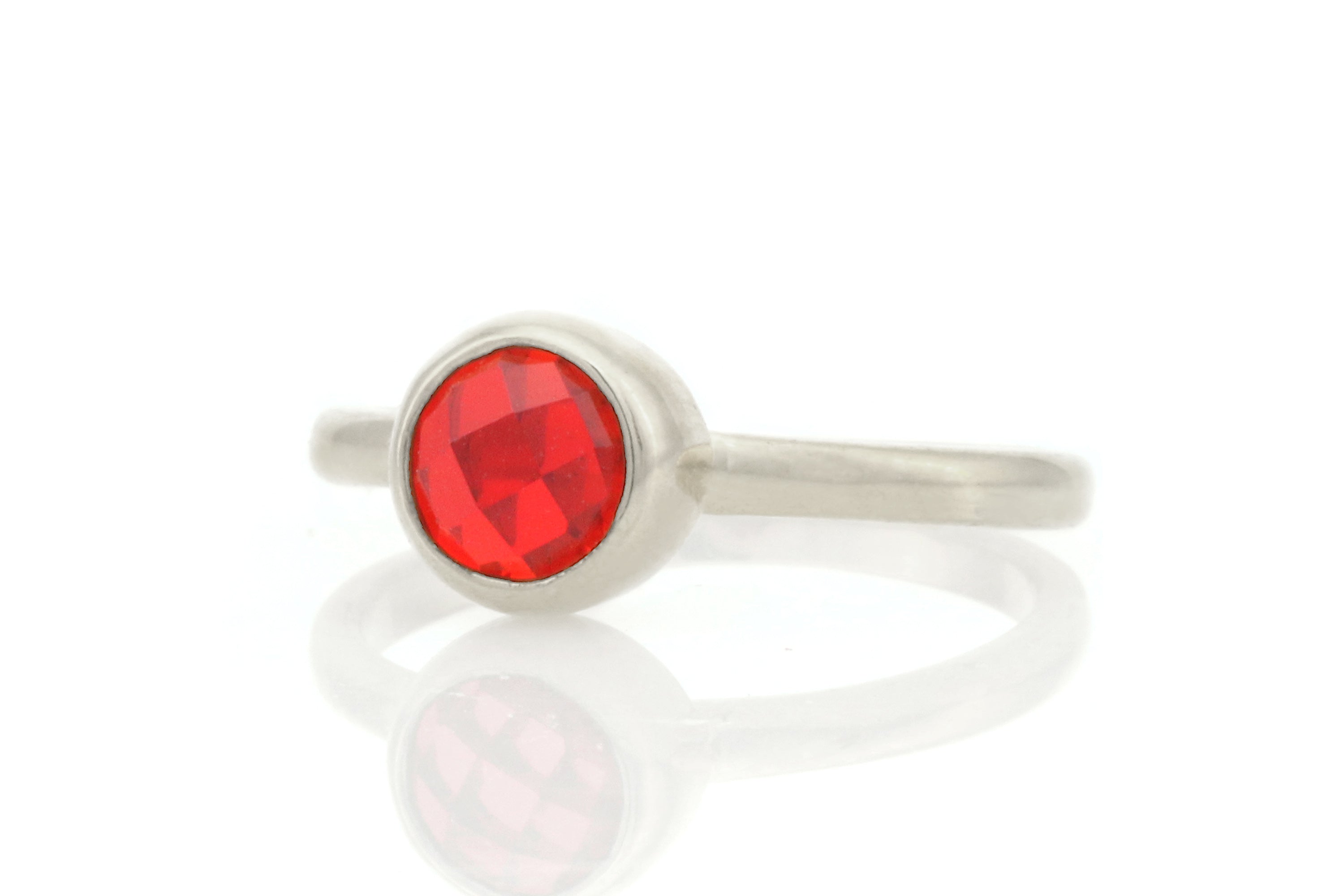Minimalist Simple Gold Bezel Set Ruby Ring Rings Anemone Limited