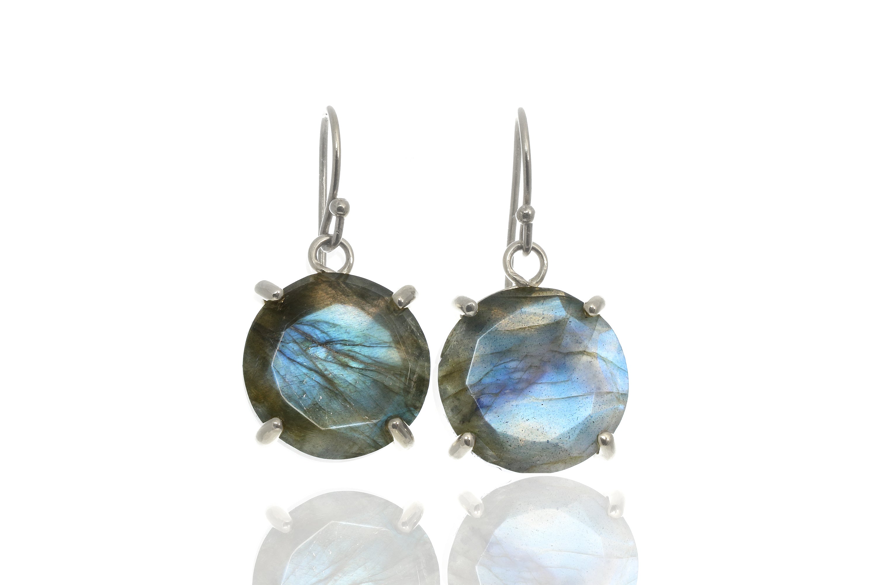 Artisan Silver Labradorite Dangle Earrings Earrings Anemone Jewelry