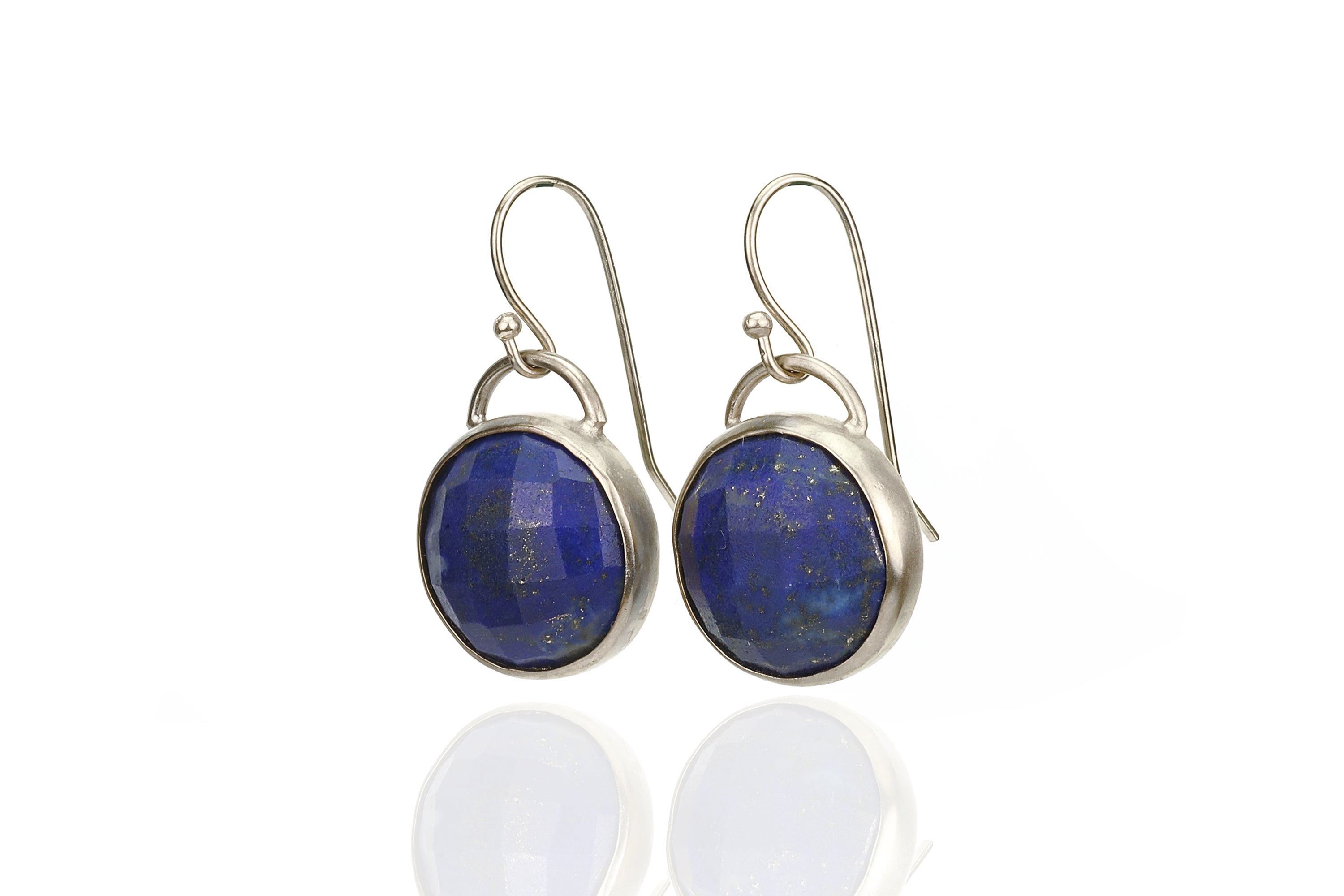 Gold Filled Bag Inspired Earrings with Lapis Lazuli Gemstone Earrings Anemone Limited