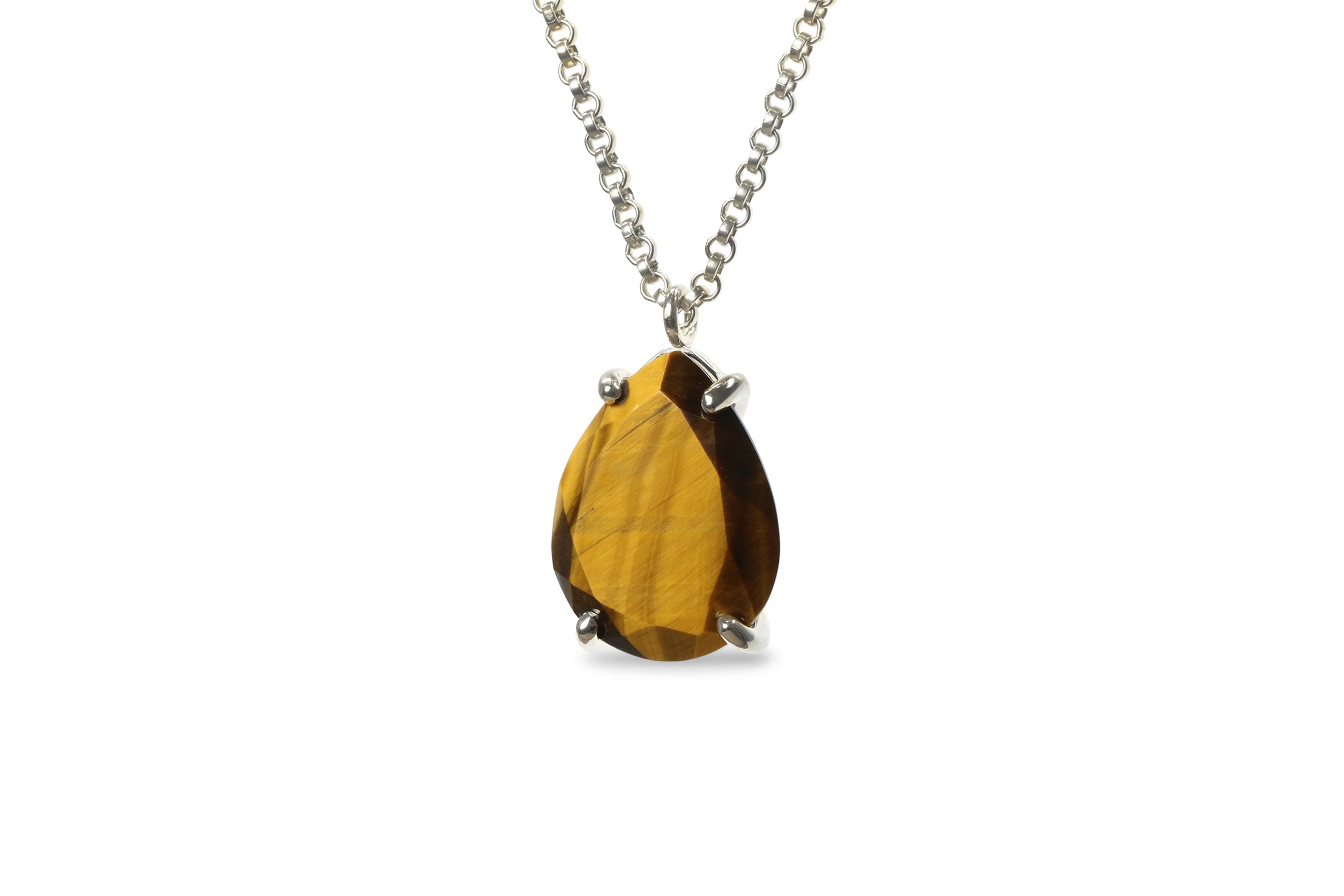 Pear Tiger Eye Rose Gold Necklace necklaces Anemone Jewelry