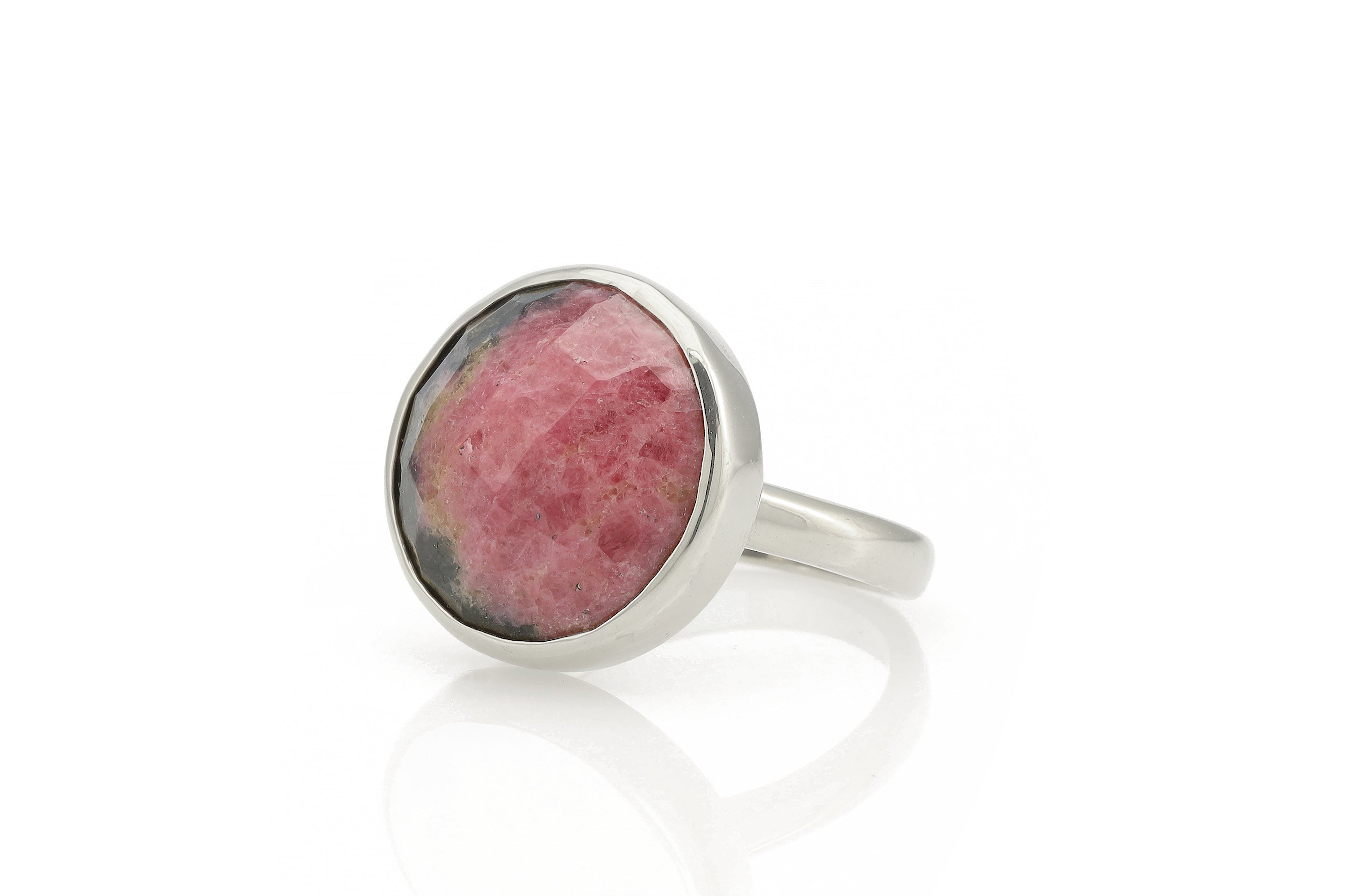 Rhodonite Stone Statement Gold Bezel Ring Rings Anemone Limited