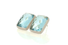Blue Topaz Bezel Gold Stud Earrings Earrings Anemone Limited