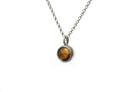 Round Bezel Set Tiger Eye Pendant Necklace in Gold necklaces Anemone Limited
