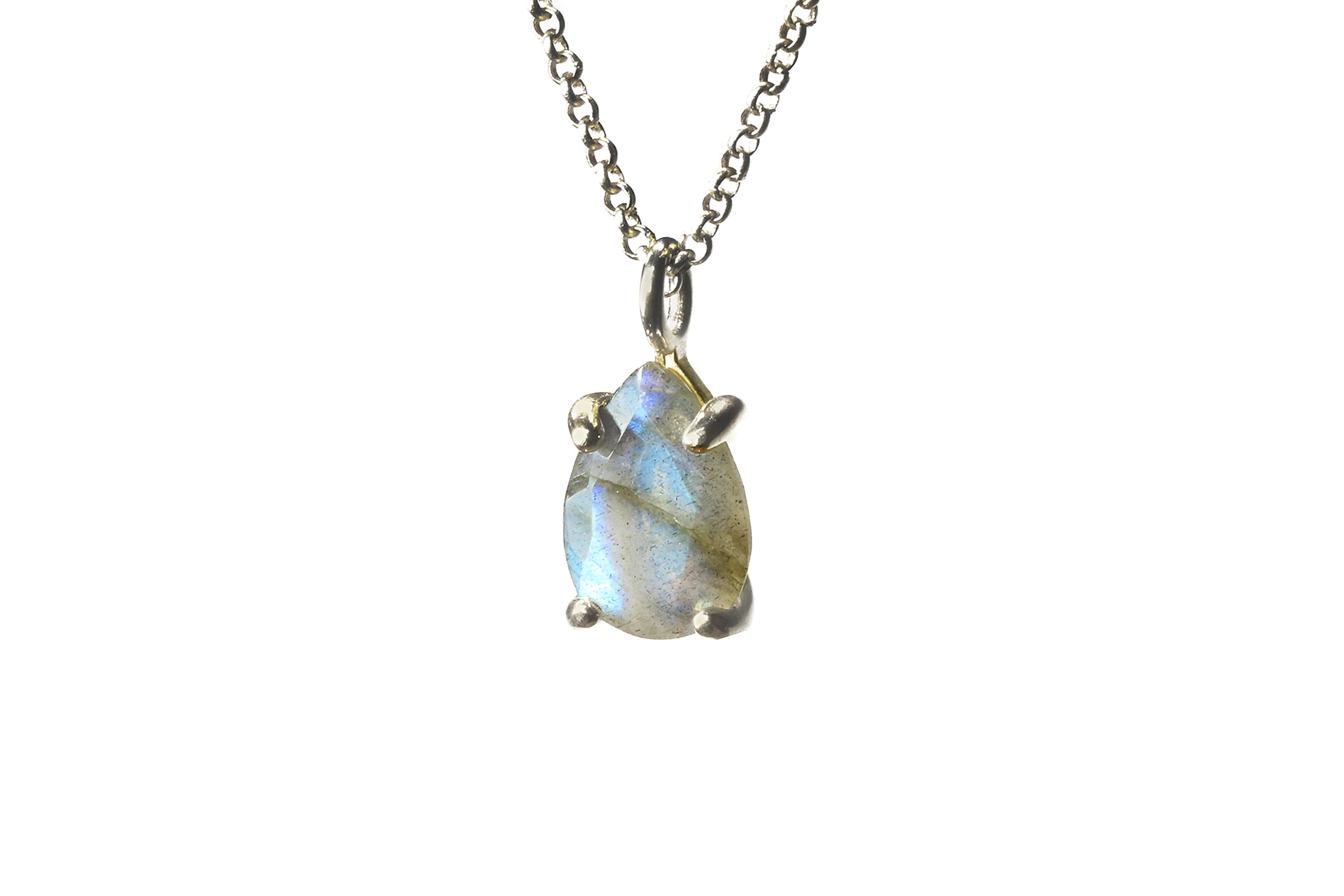 Pear Labradorite Pendant in Gold Necklace necklaces Anemone Unique