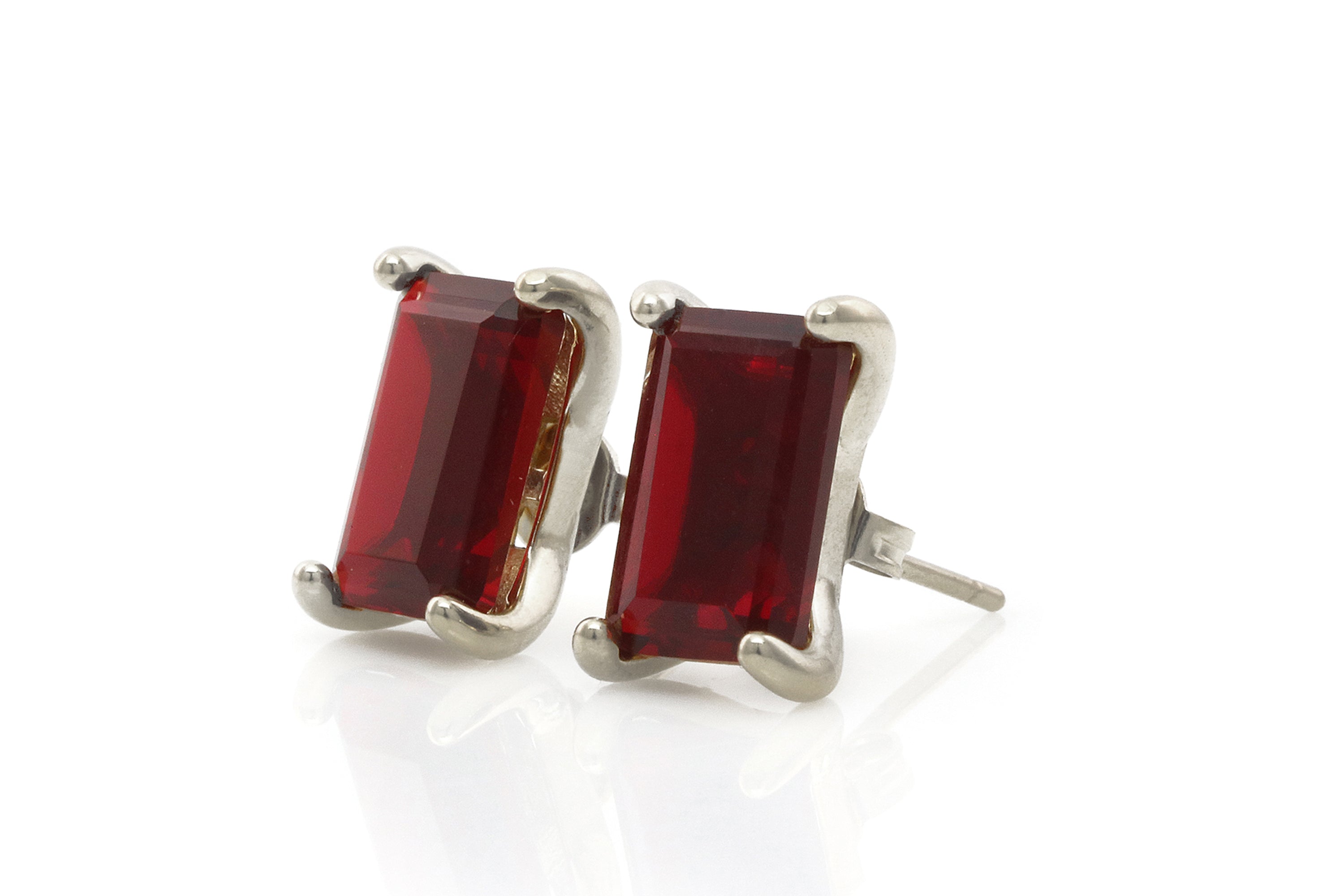 Garnet Gold Stud Earrings Earrings Anemone Unique
