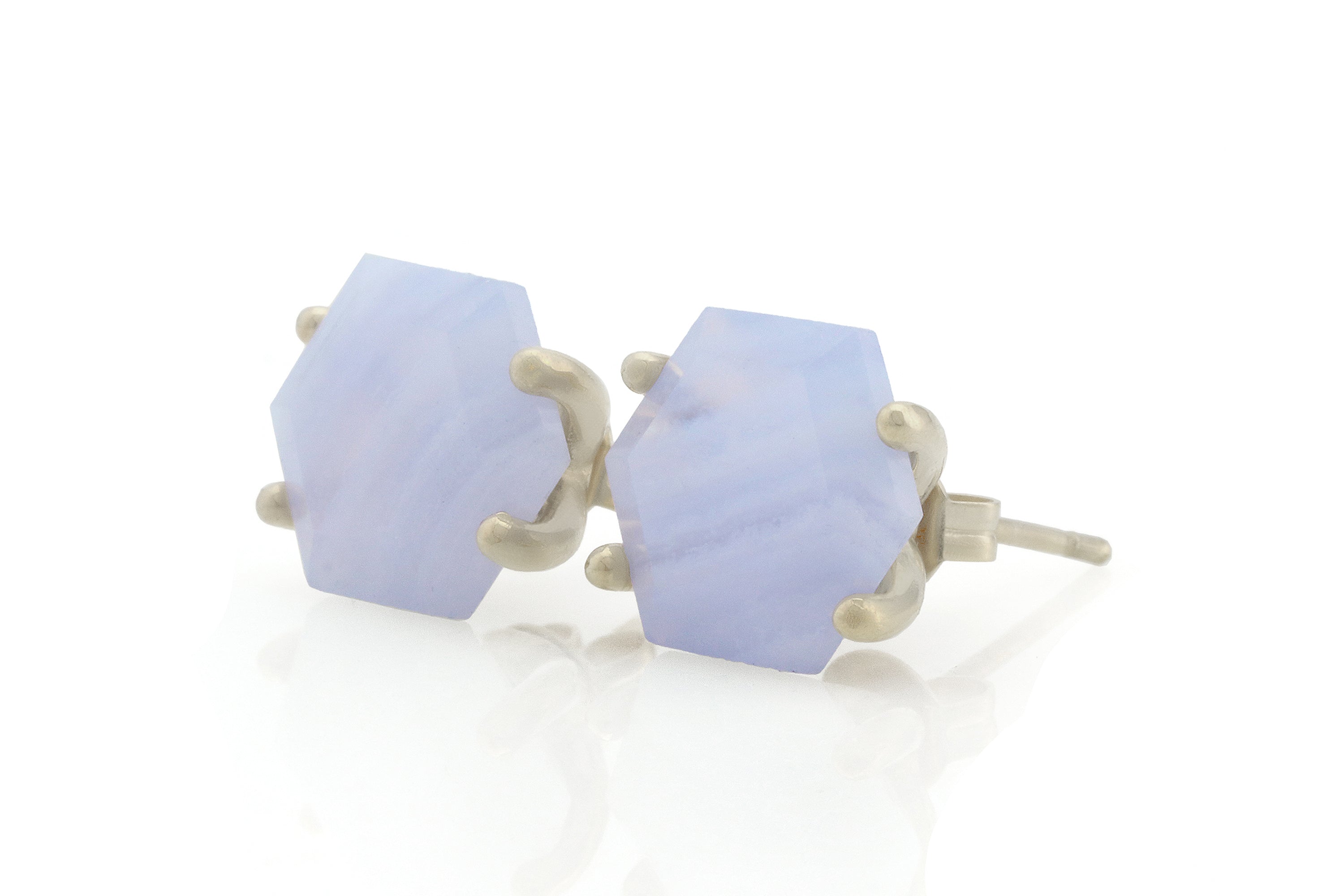 Lovely Blue Lace Agate Gold Earrings Earrings Anemone Unique