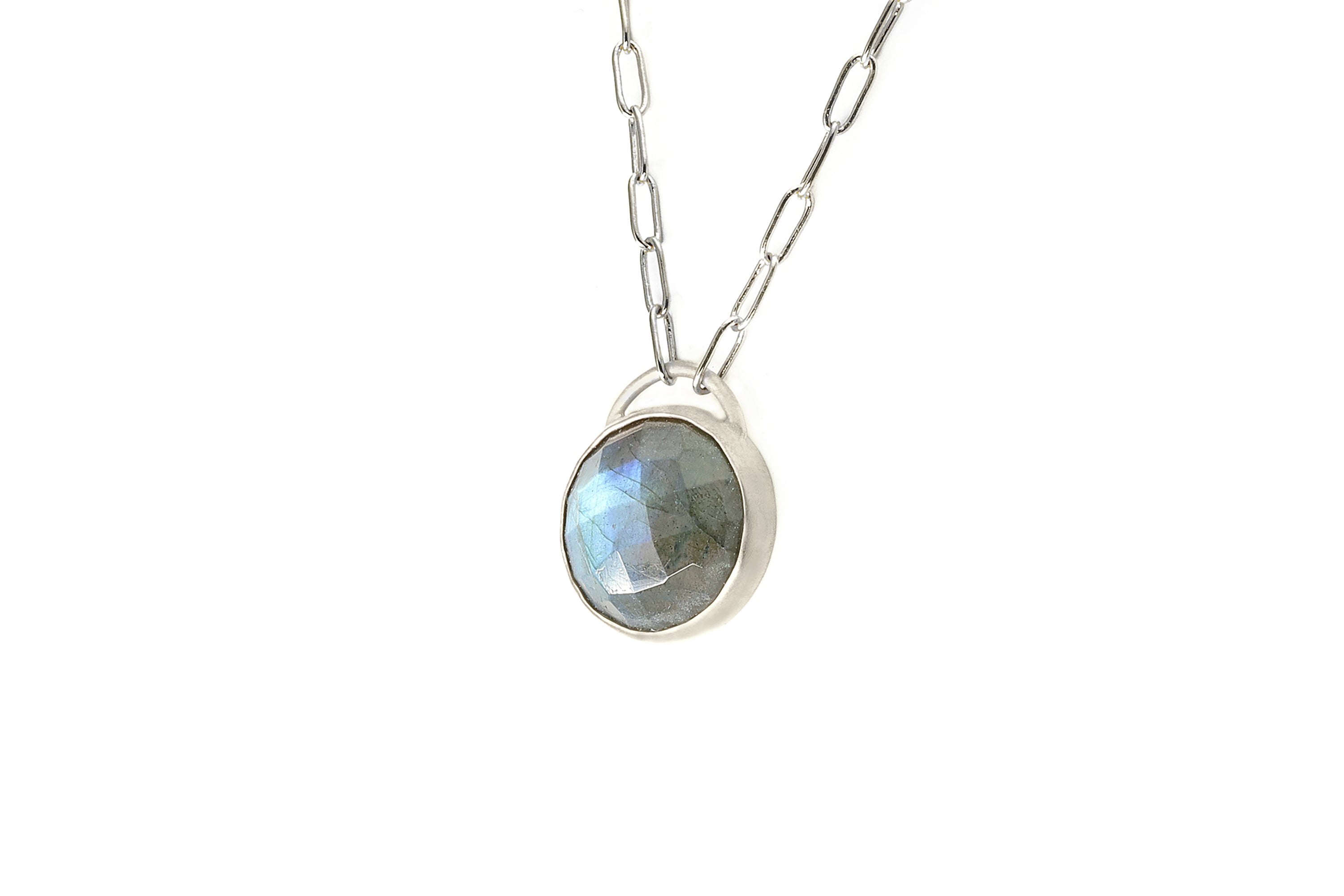 Purse Inspired Bezel Labradorite Pendant Necklace necklaces Anemone Limited