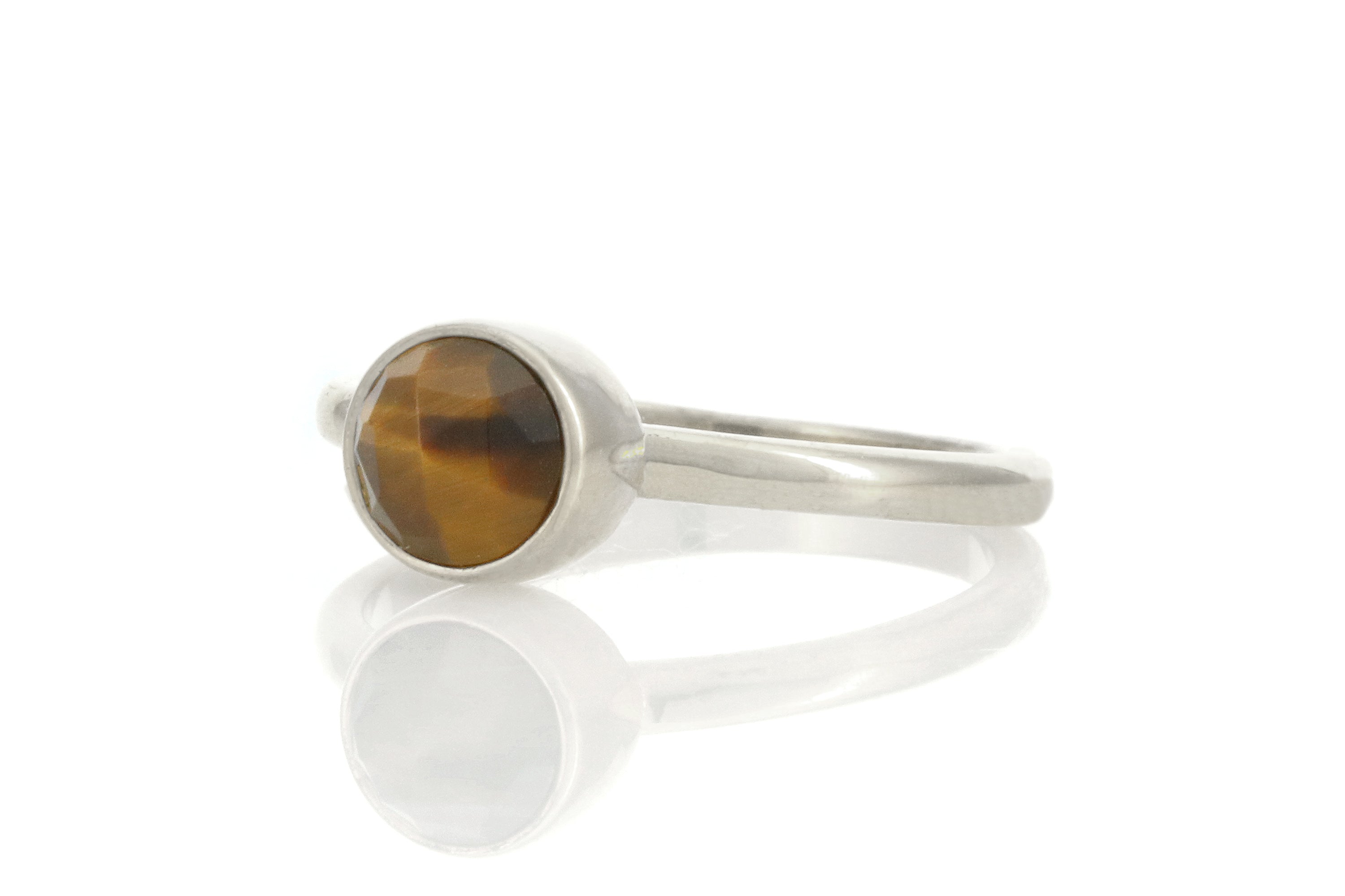 Gold Tiger Eye Bezel Set Statement Ring Rings Anemone Limited