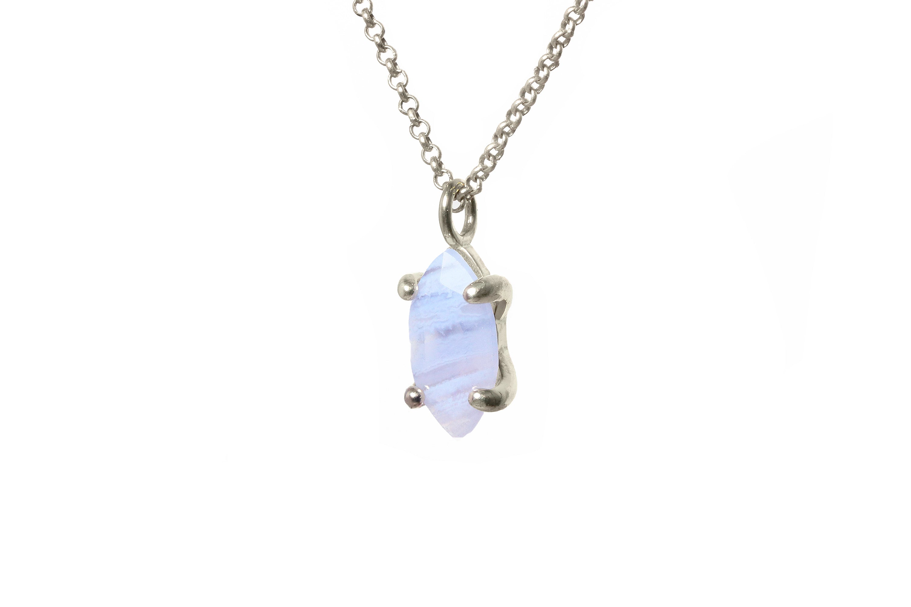 Elegant Lace Agate Stone Gold Necklace necklaces Anemone Unique