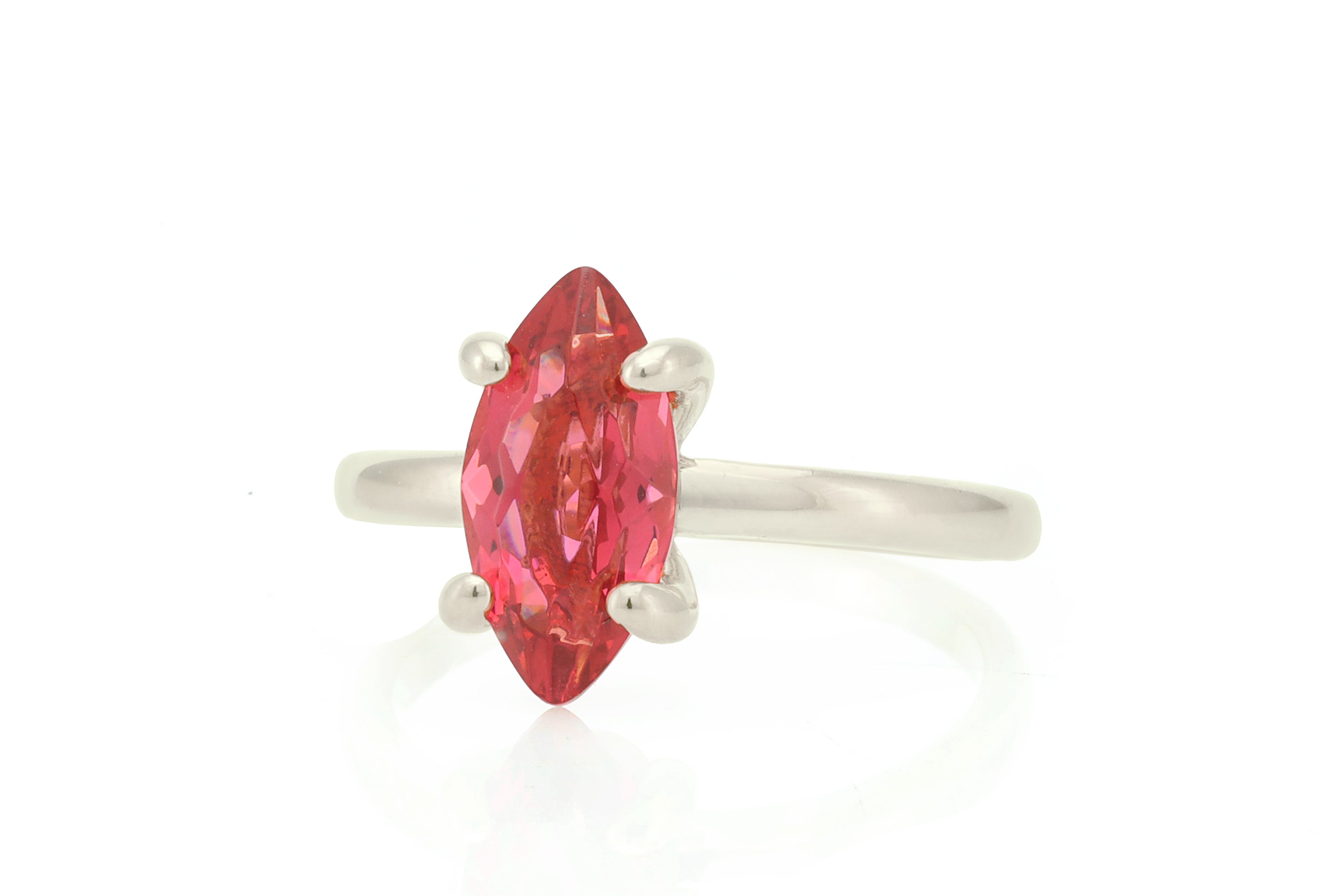 Vertical Setting Pink Tourmaline Solid Gold Ring Rings Anemone Unique
