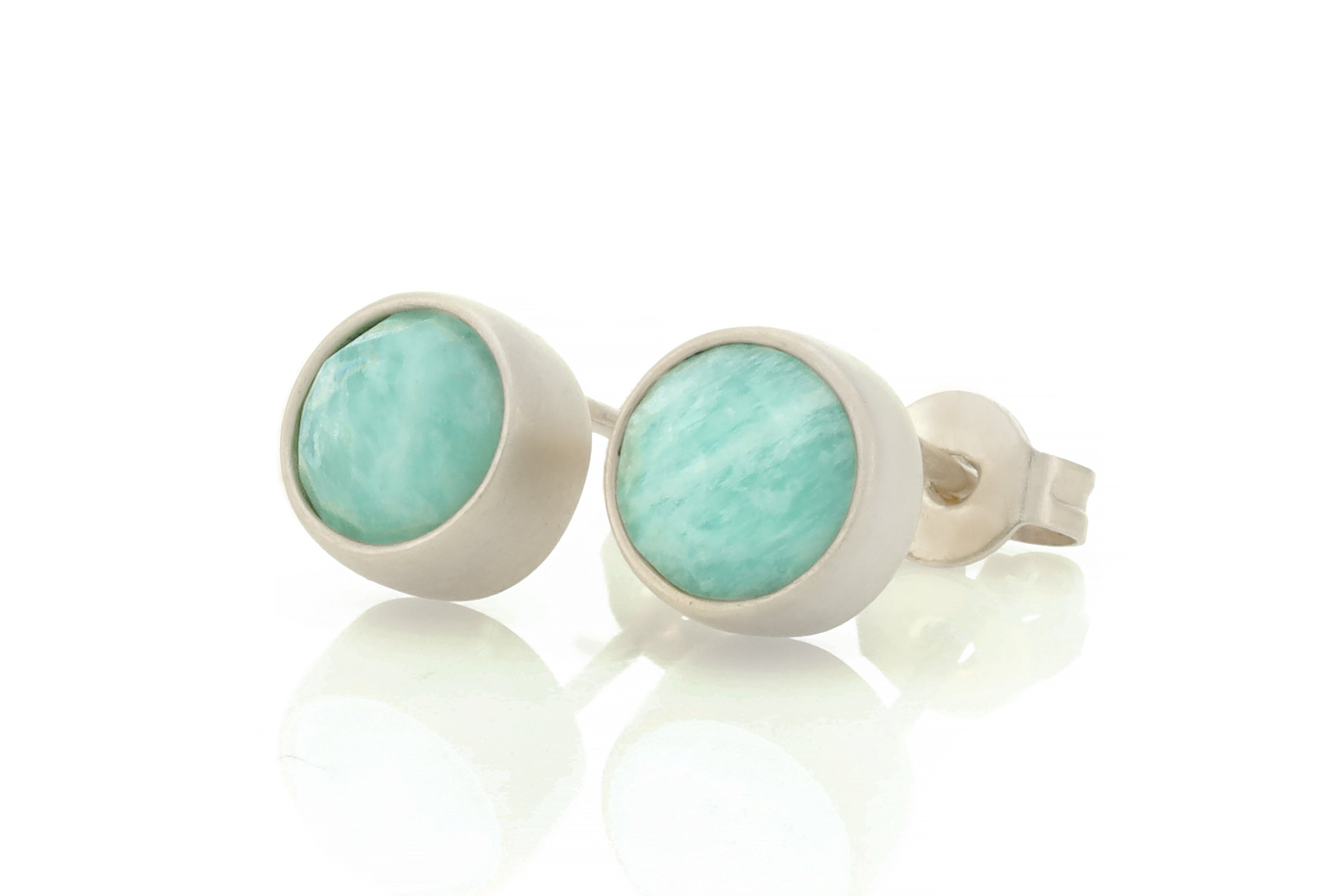Dainty 14k Gold Amazonite Stud Earrings Earrings Anemone Limited