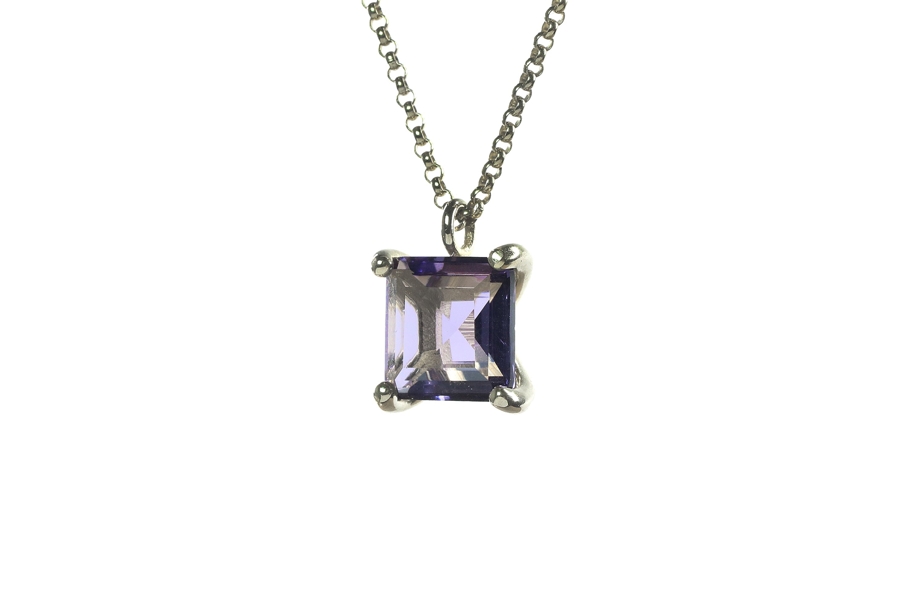 Artisan Silver Amethyst Pendant Necklace necklaces Anemone Unique