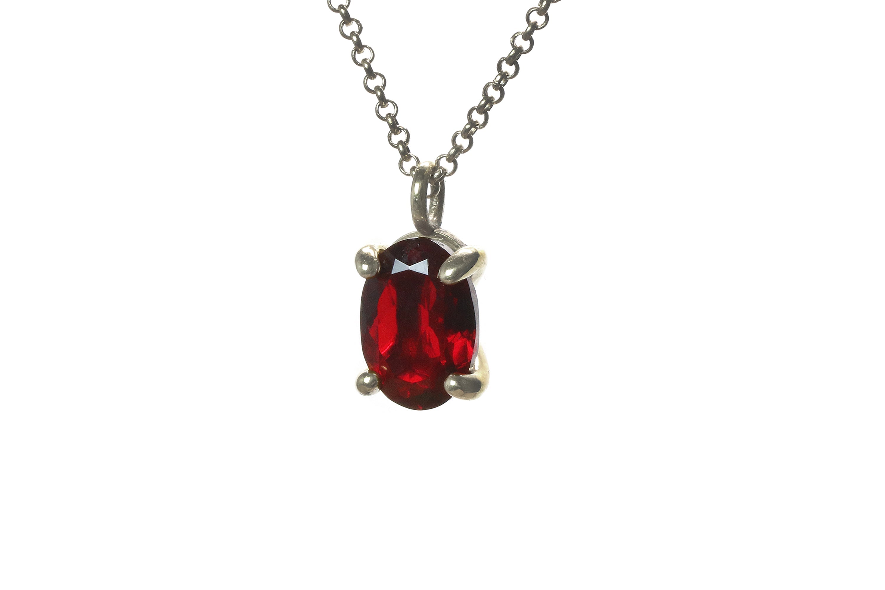 Adorable Vibrant Garnet Necklace in Gold necklaces Anemone Unique