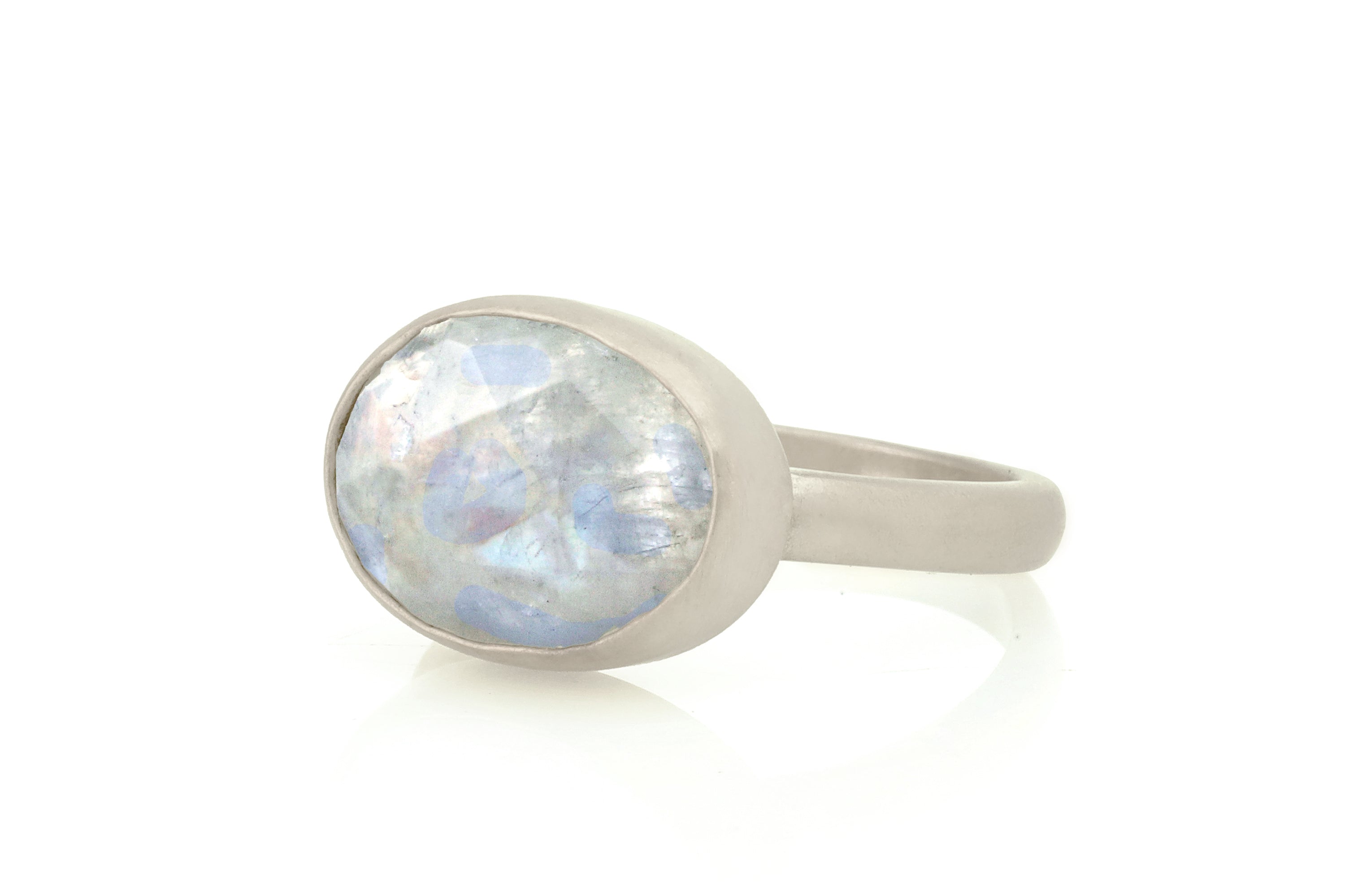 Sterling Silver Oval Cut Moonstone Ring Rings Anemone Limited