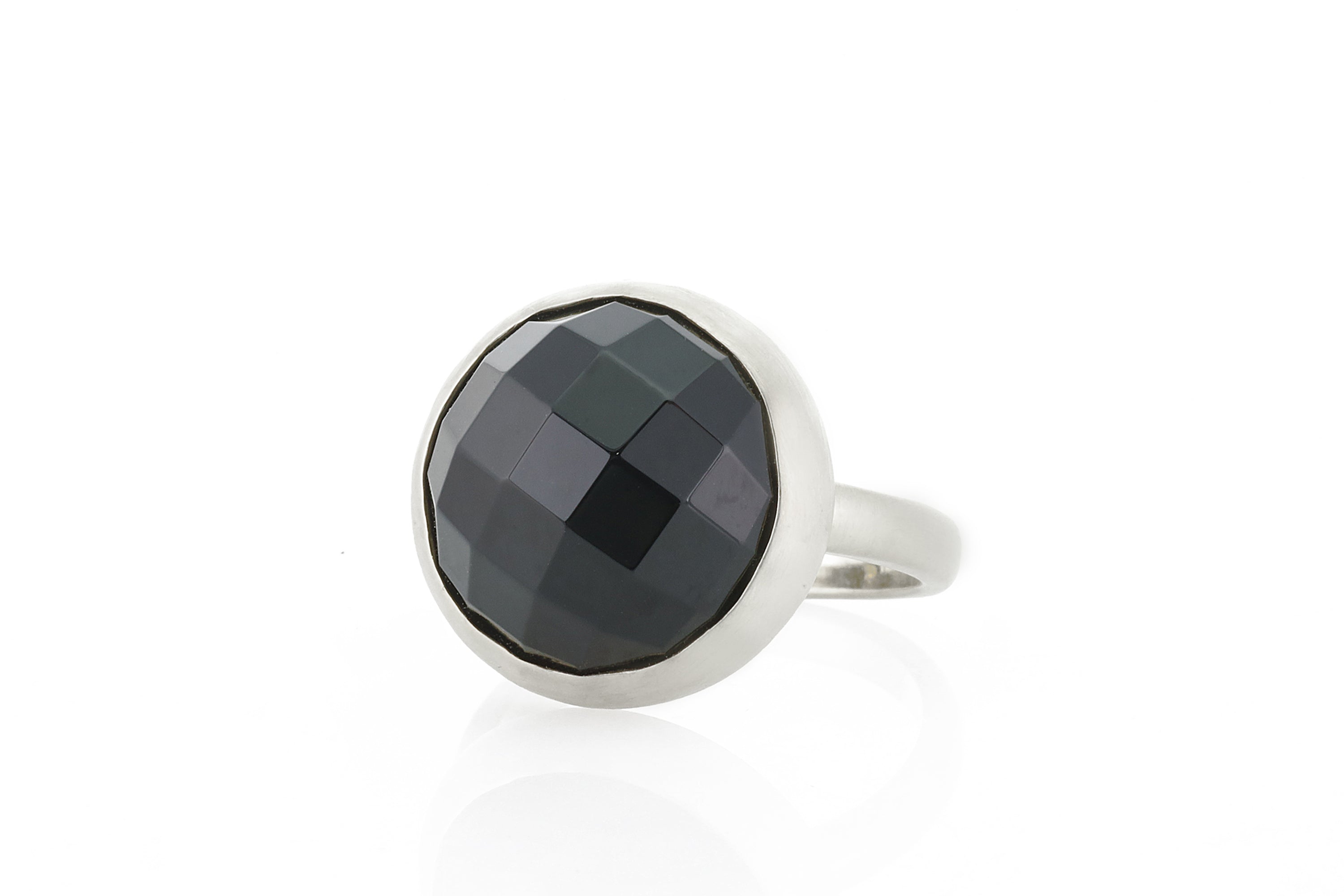 Black Onyx Bezel Gold Statement Ring Rings Anemone Limited
