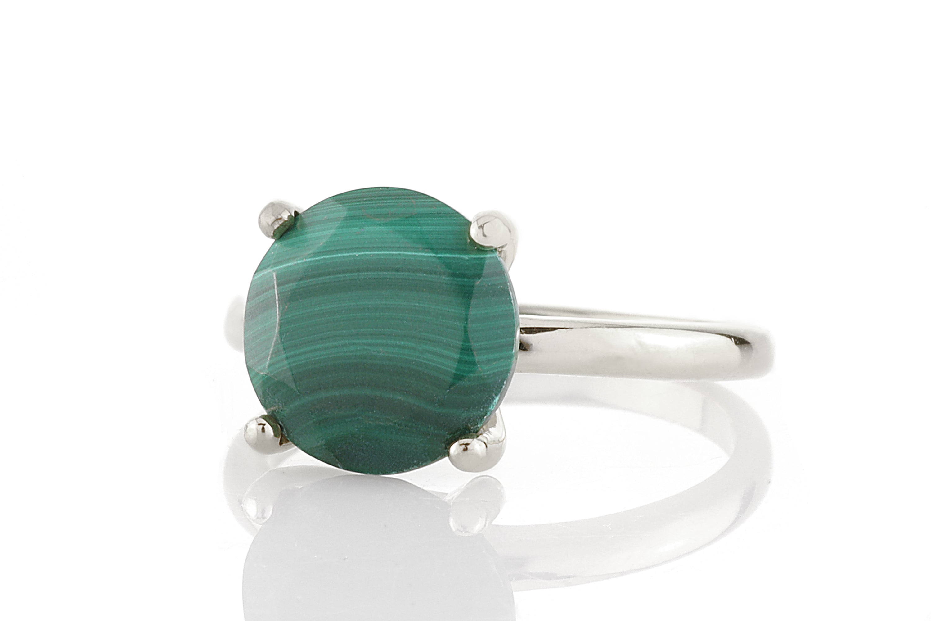 Stunning Round Malachite Gold Filled Ring Rings Anemone Unique