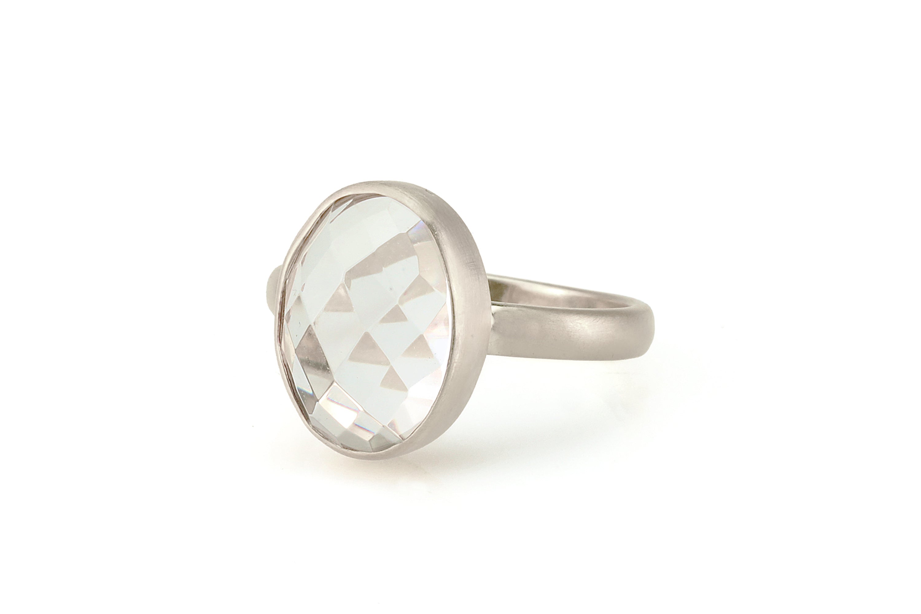 Crystal Quartz Oval Gemstone Gold Ring Rings Anemone Limited