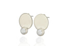 Gold Pearl Bezel Stud Coin Earrings Earrings Anemone Limited